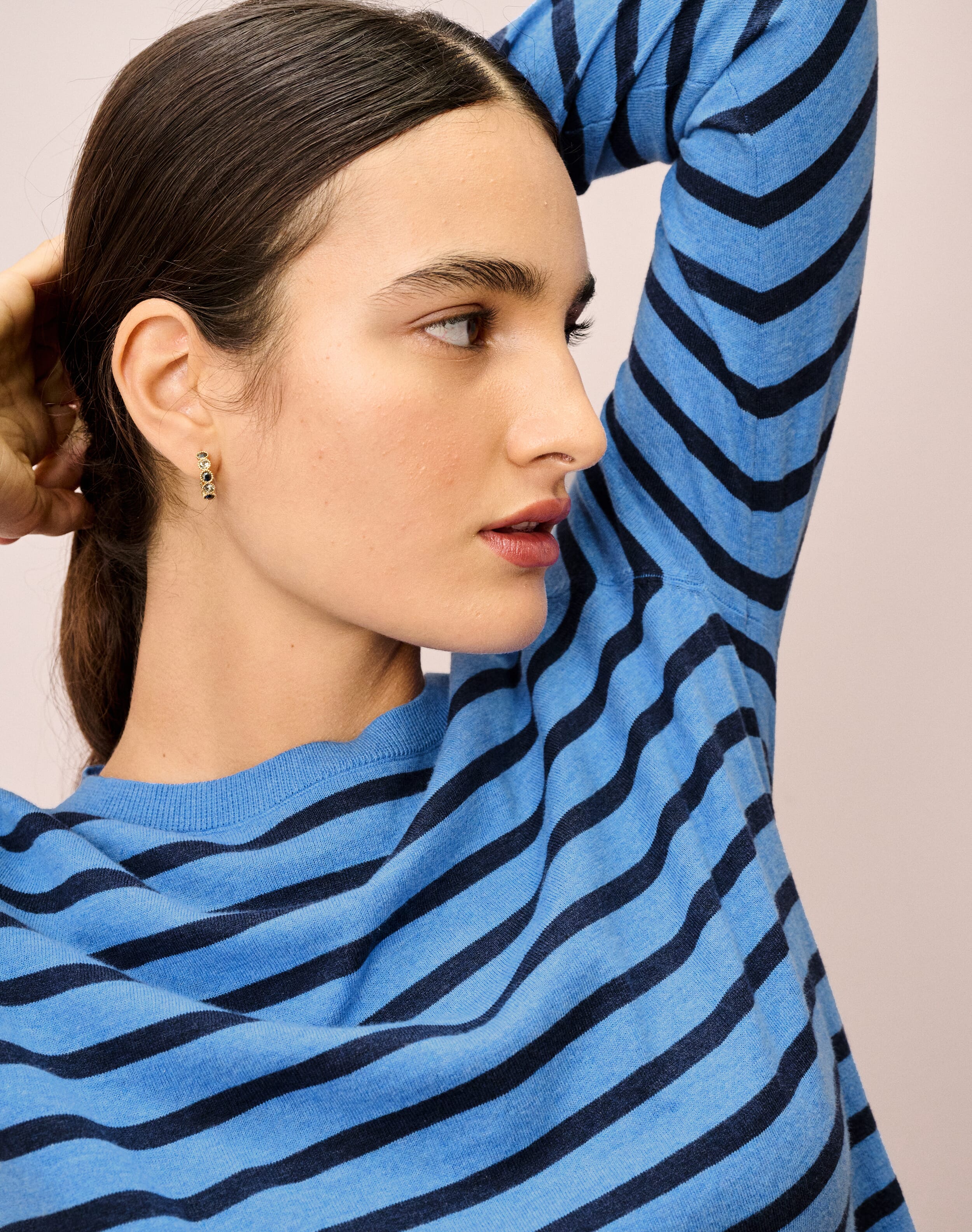 Cotton Knit Stripe T-Shirt