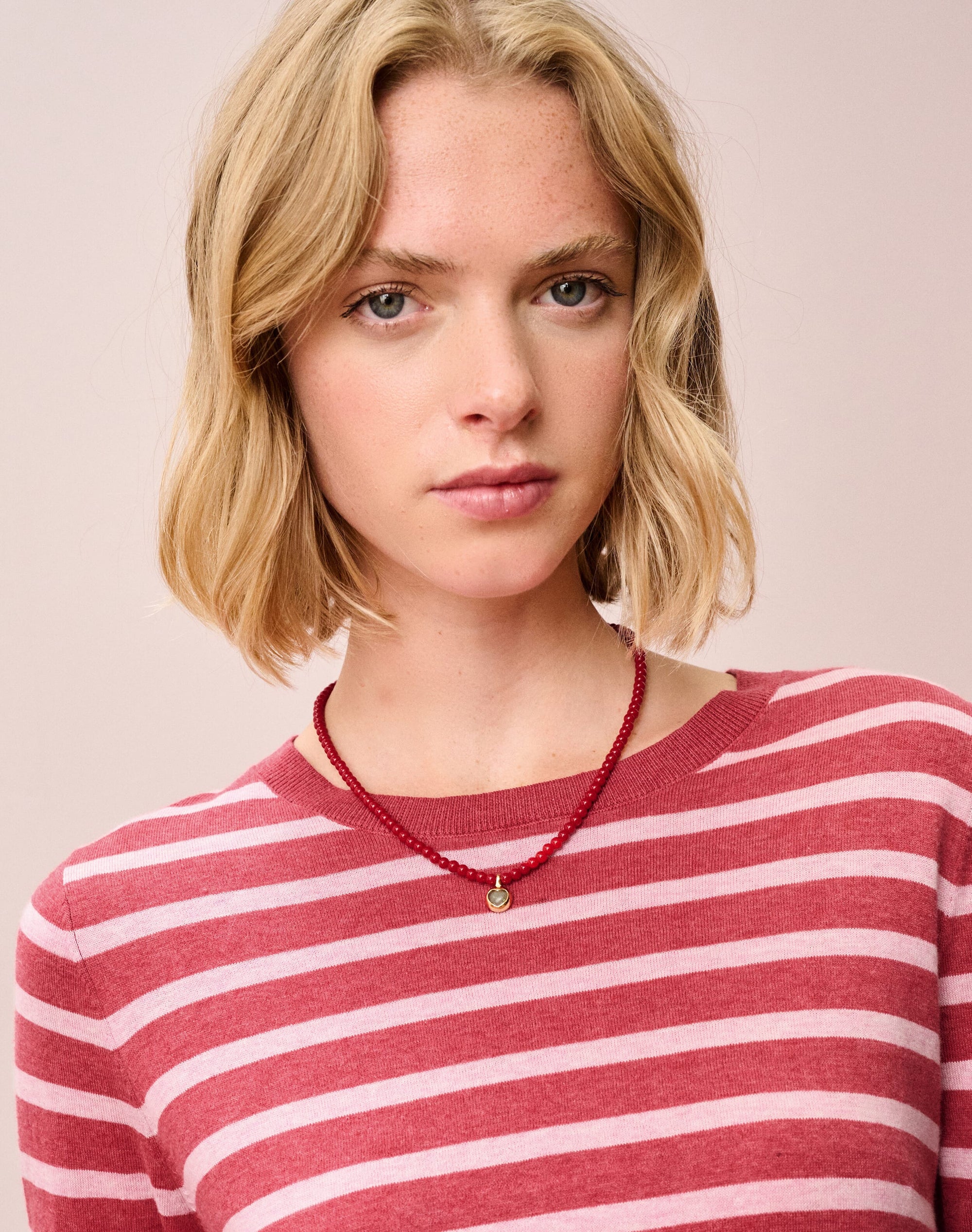 Cotton Knit Stripe T-Shirt