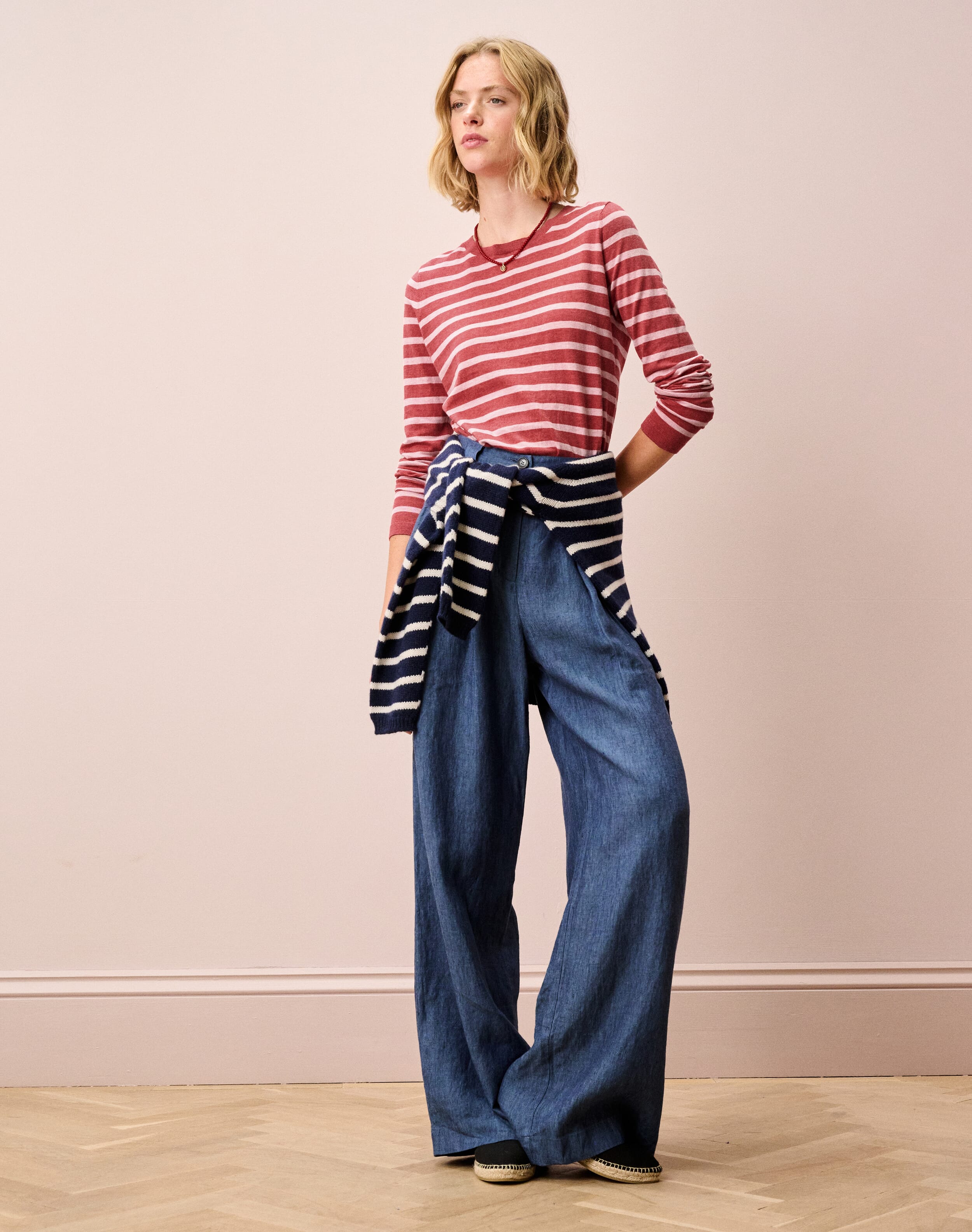 Cotton Knit Stripe T-Shirt