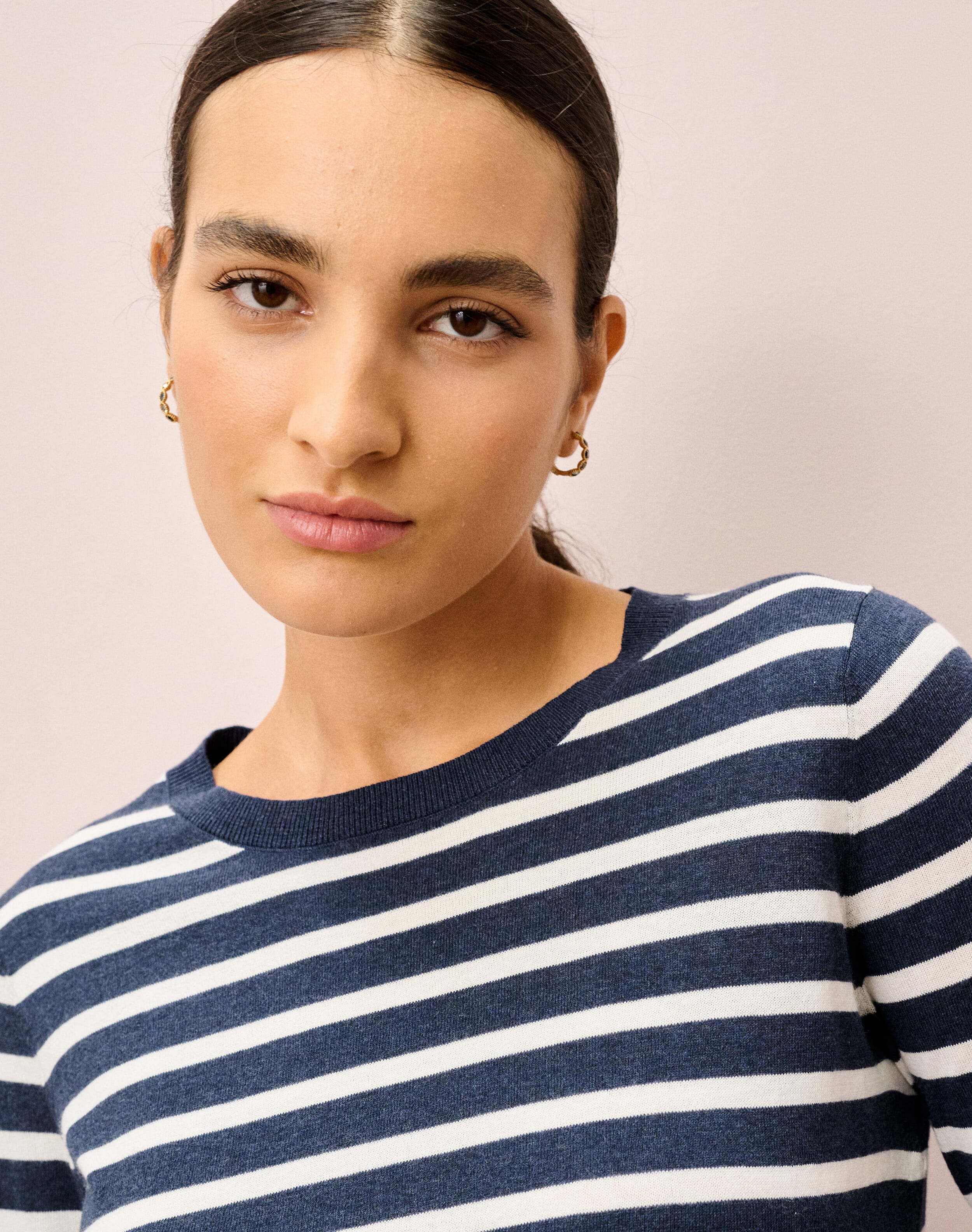 Cotton Knit Stripe T-Shirt