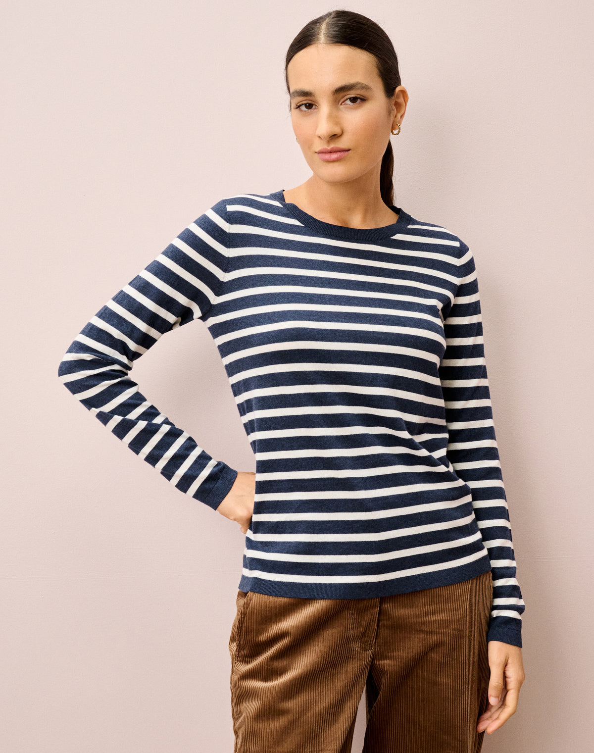 Cotton Knit Stripe T-Shirt