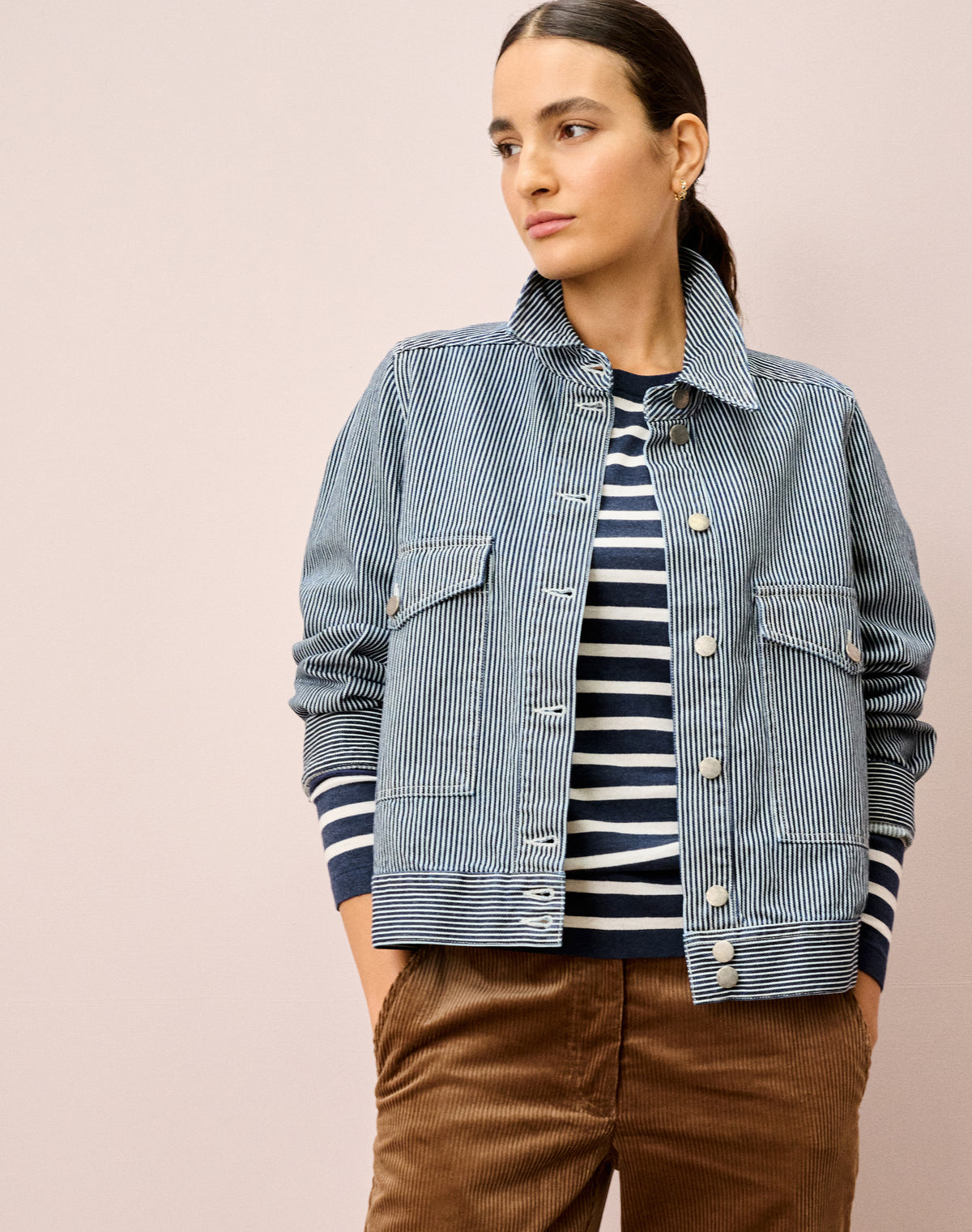 Cotton Knit Stripe T-Shirt