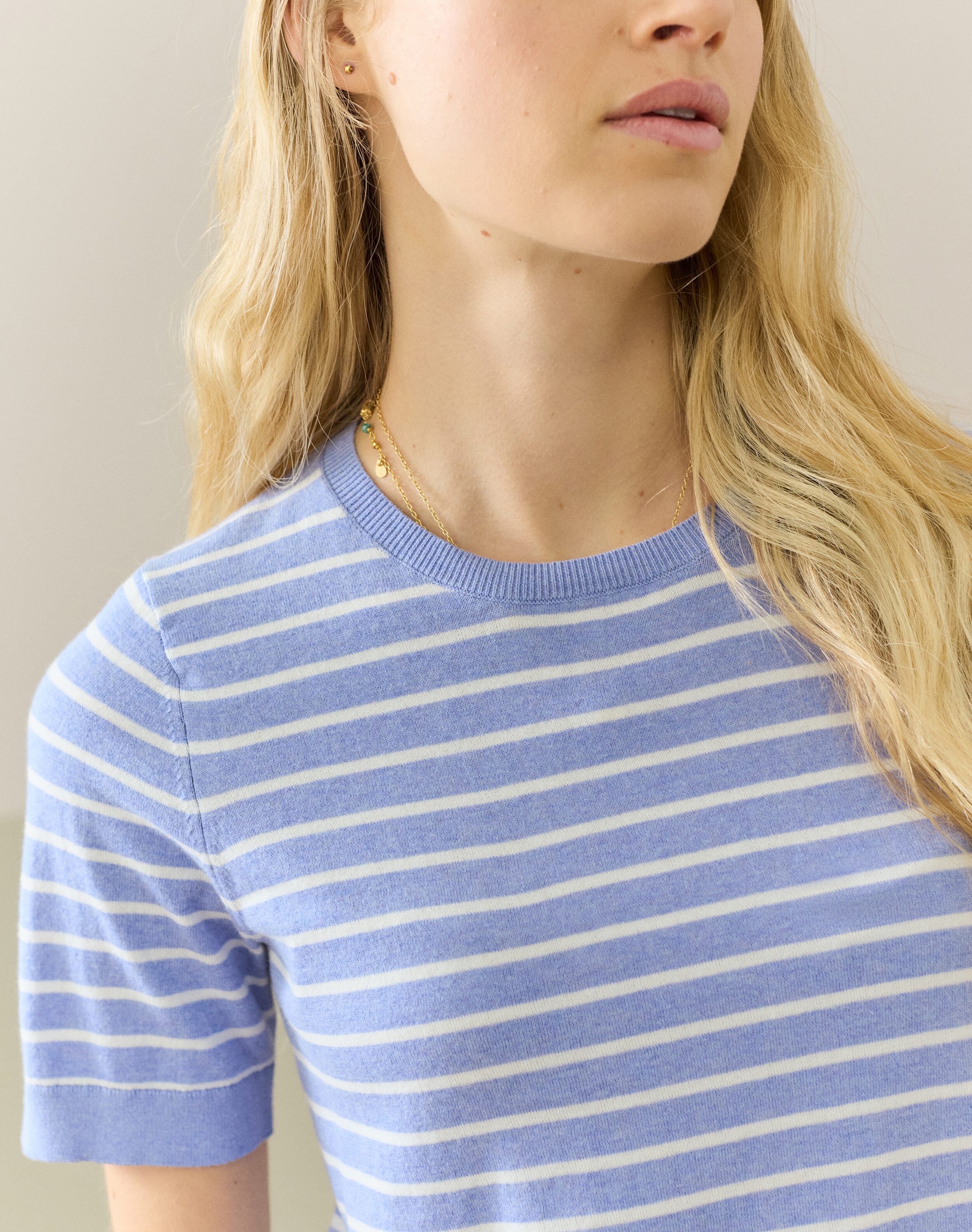 Cotton Knit Breton T-Shirt