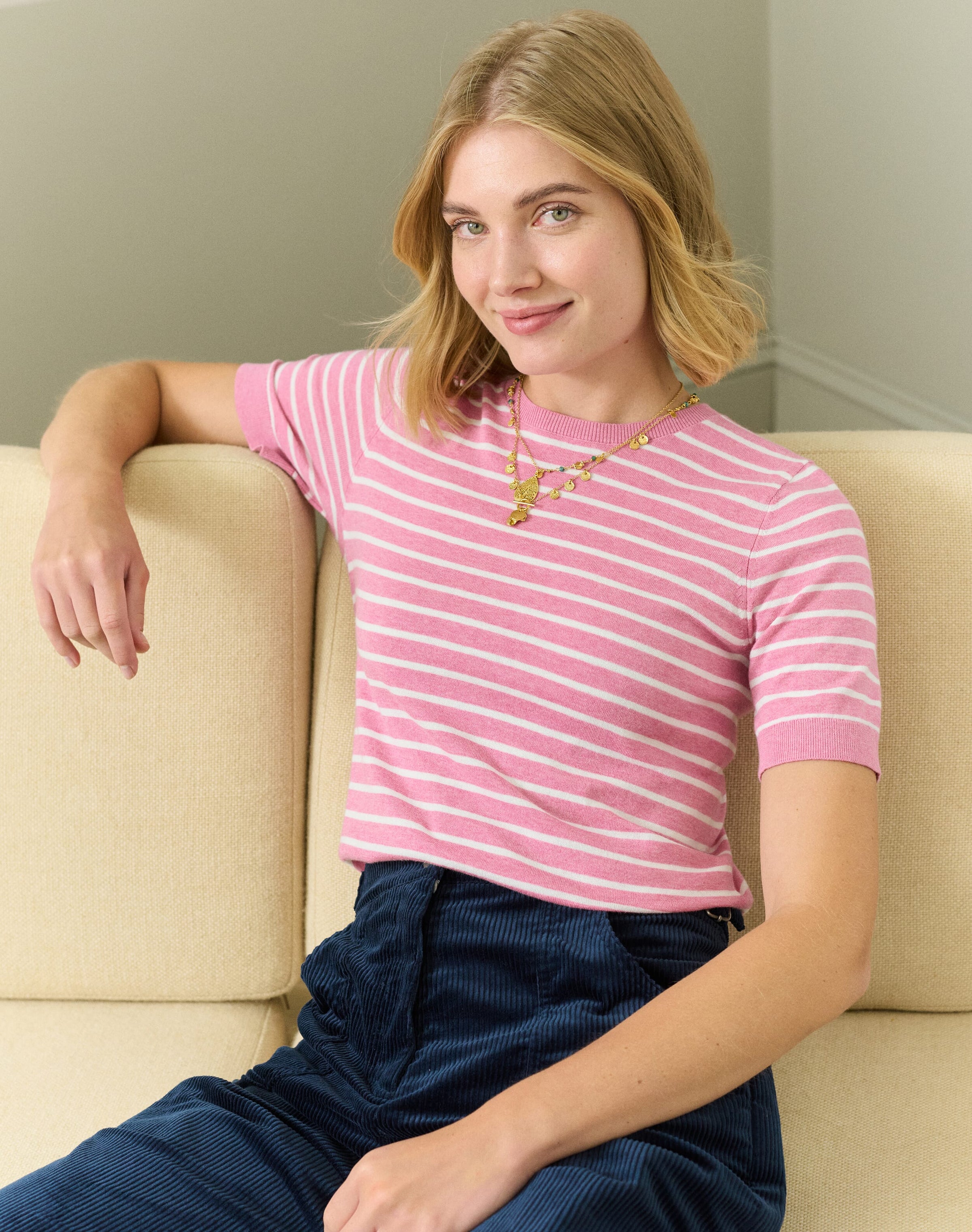 Cotton Knit Breton T-Shirt