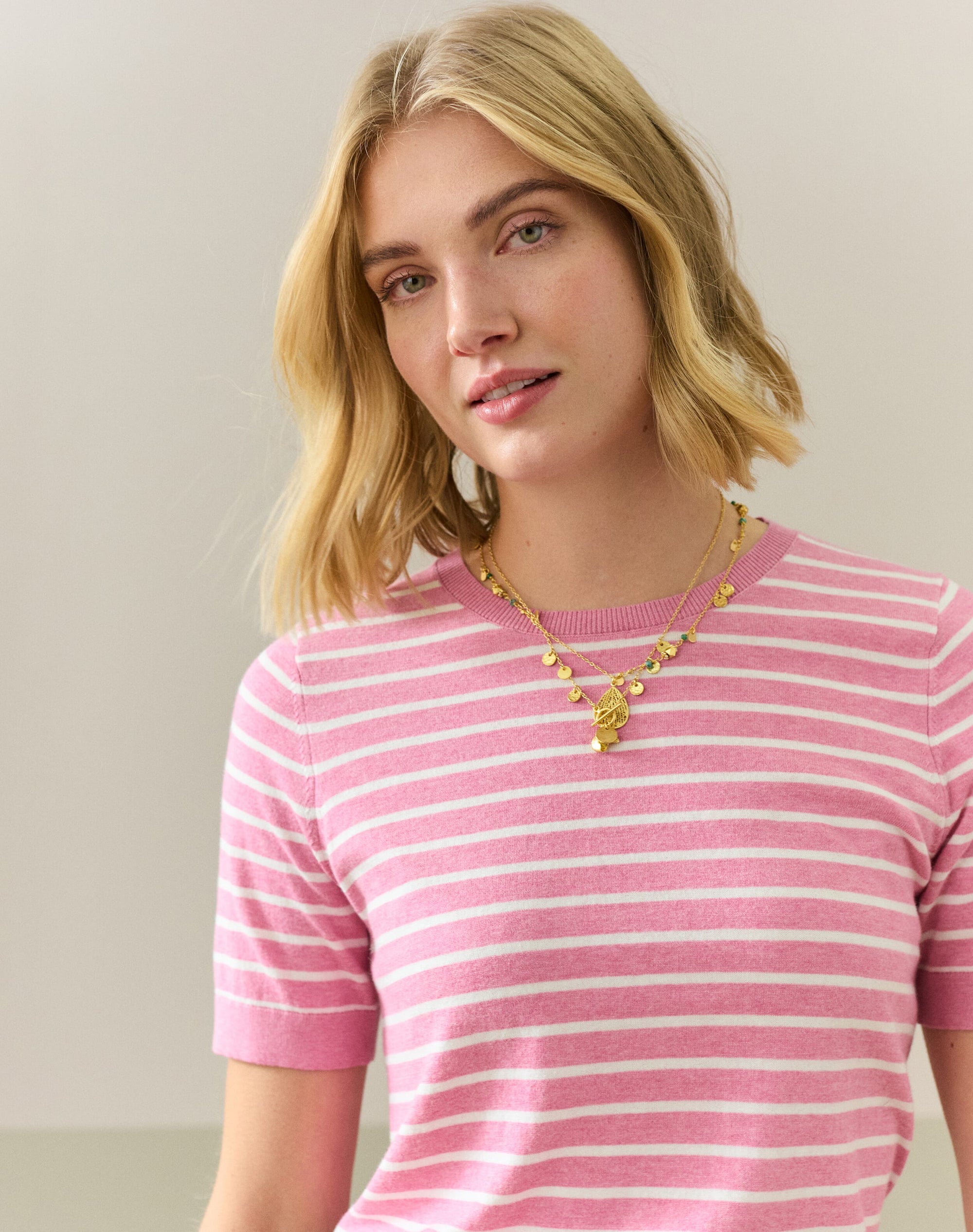 Cotton Knit Breton T-Shirt