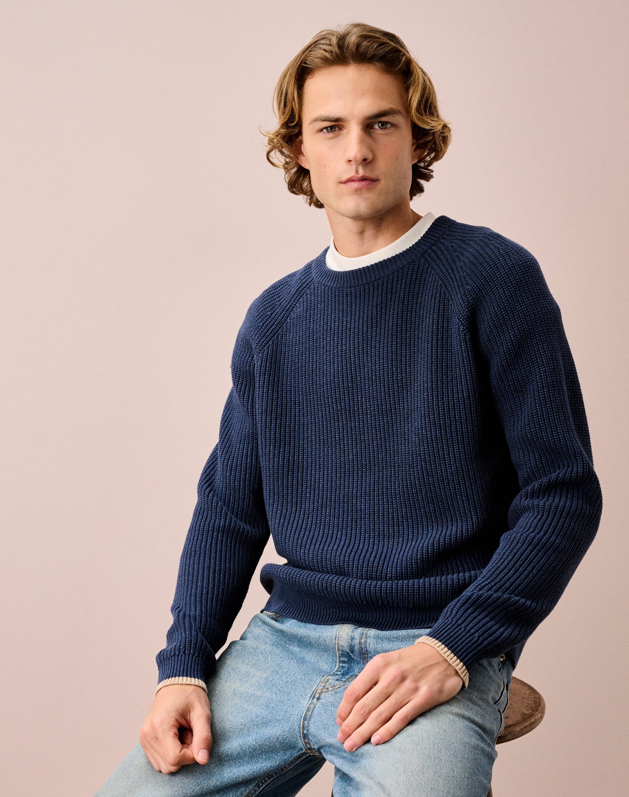 Cotton Knit Rib Jumper