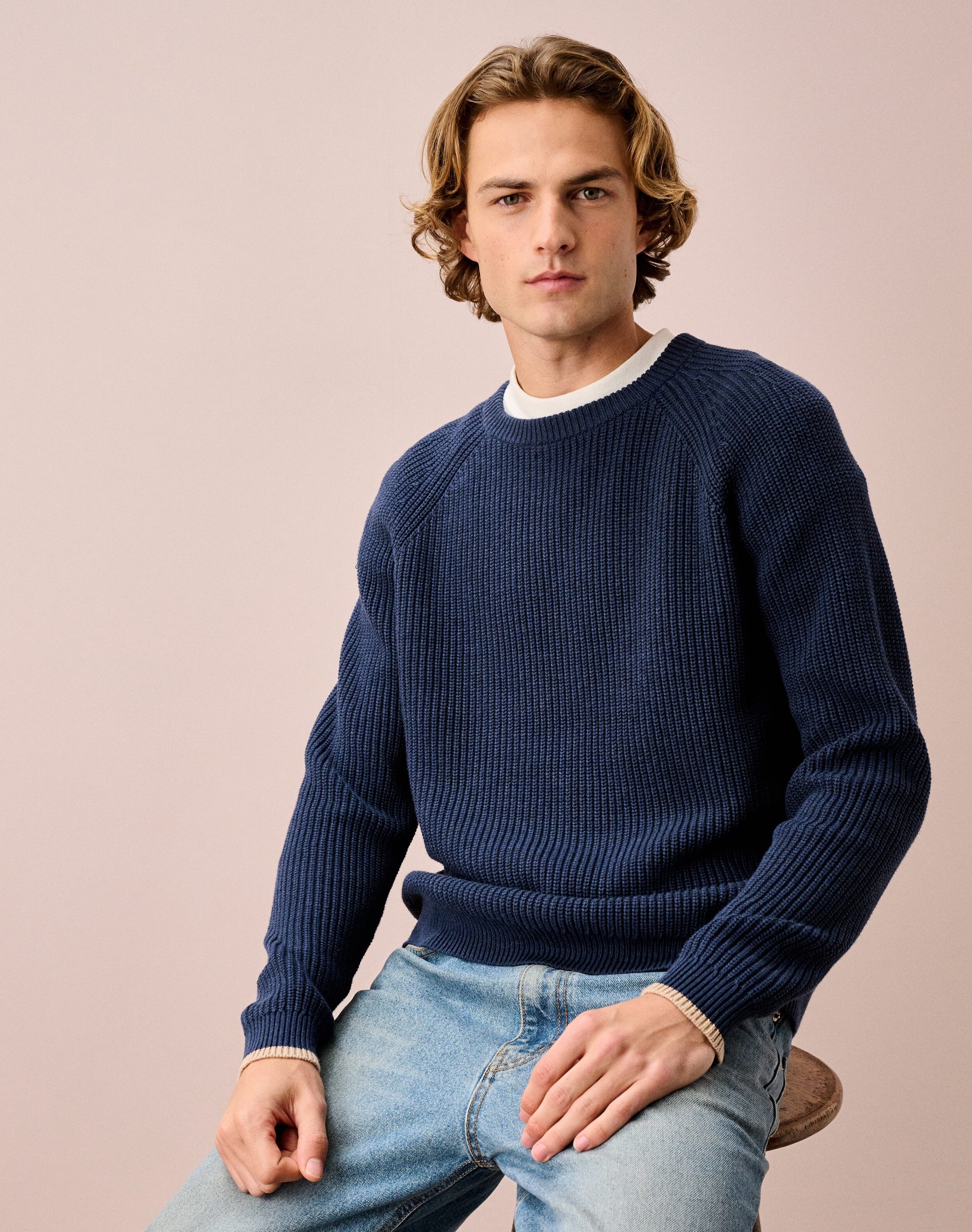 Cotton Knit Rib Jumper