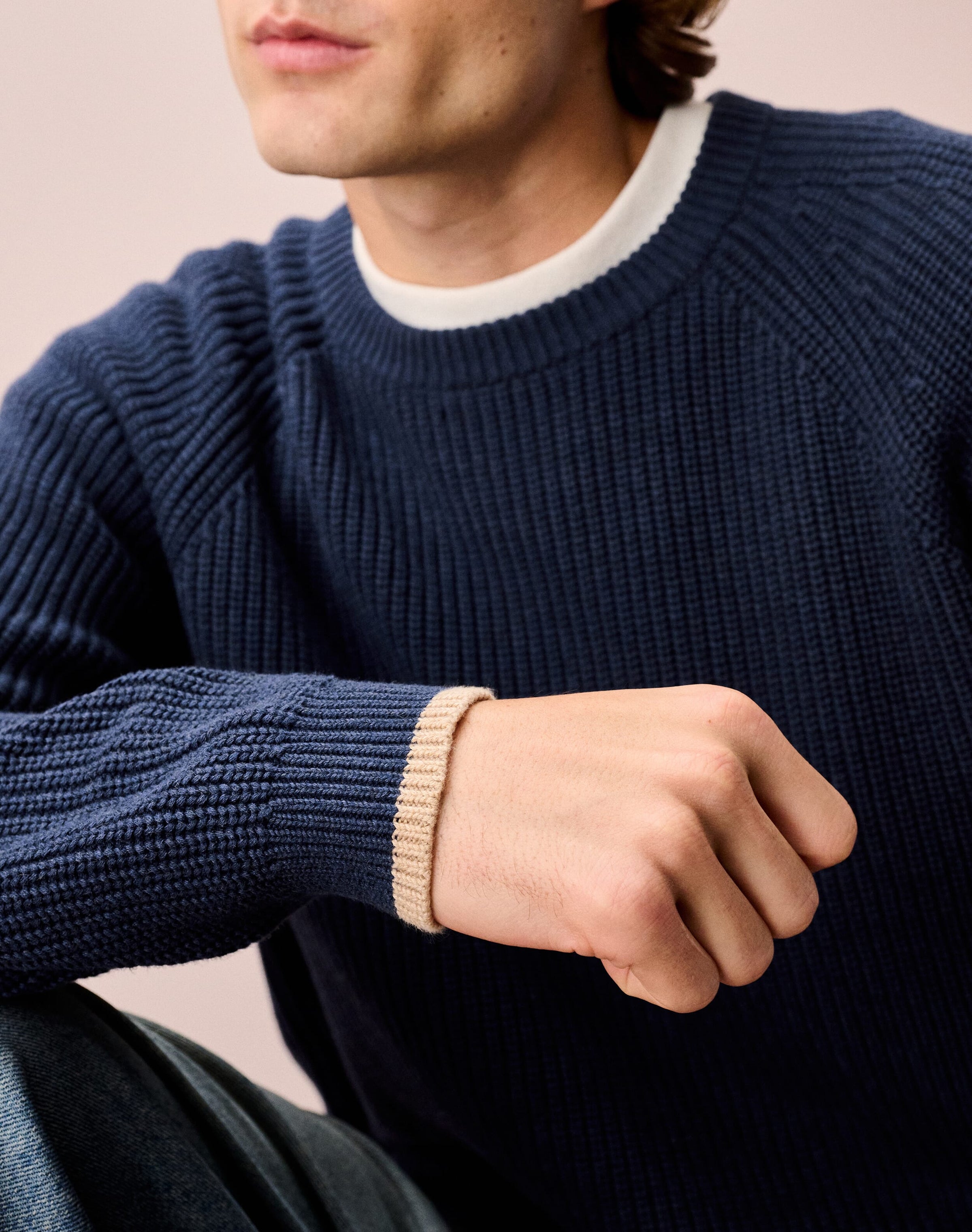 Cotton Knit Rib Jumper