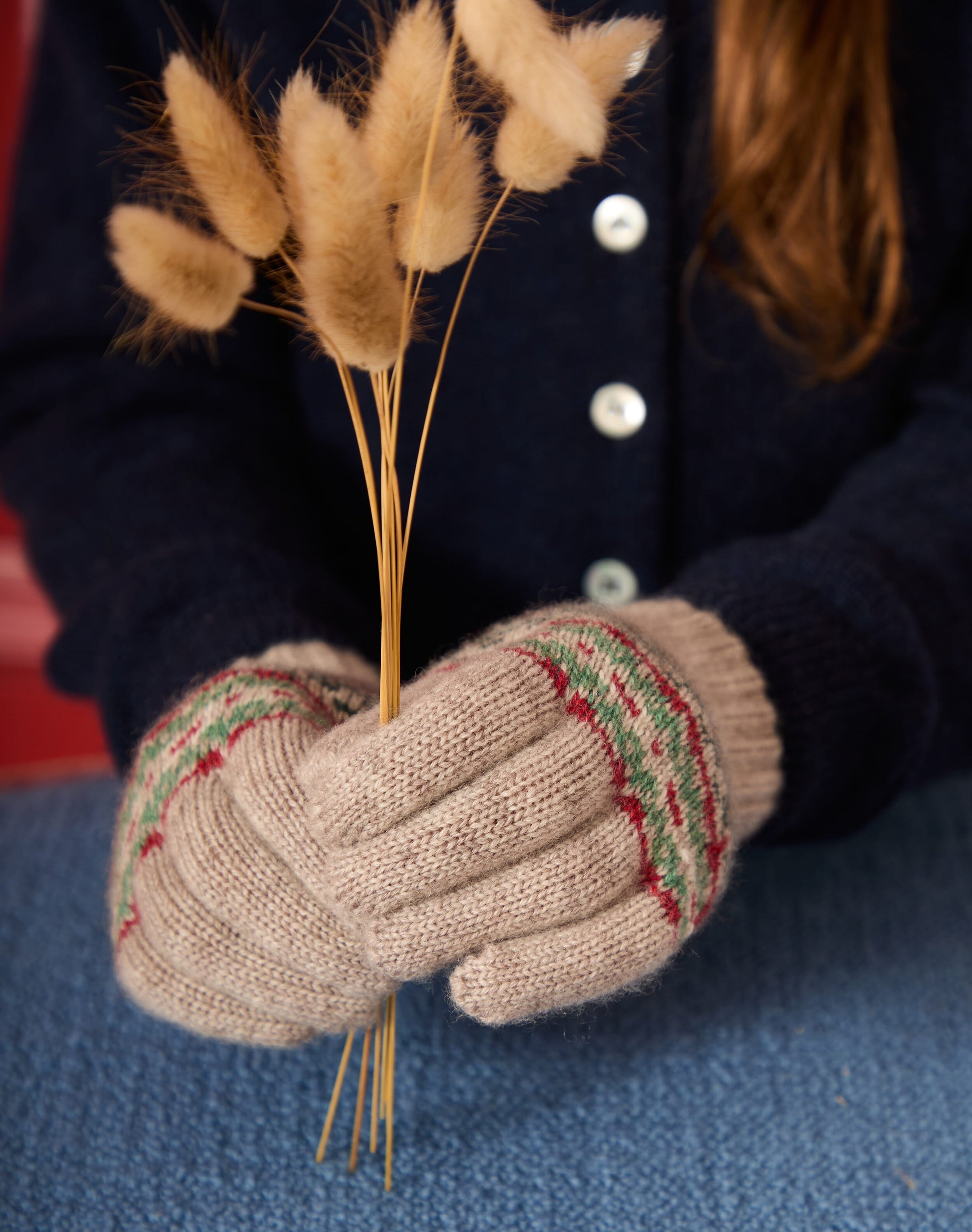 Cashmere Ditsy Fair Isle Gloves