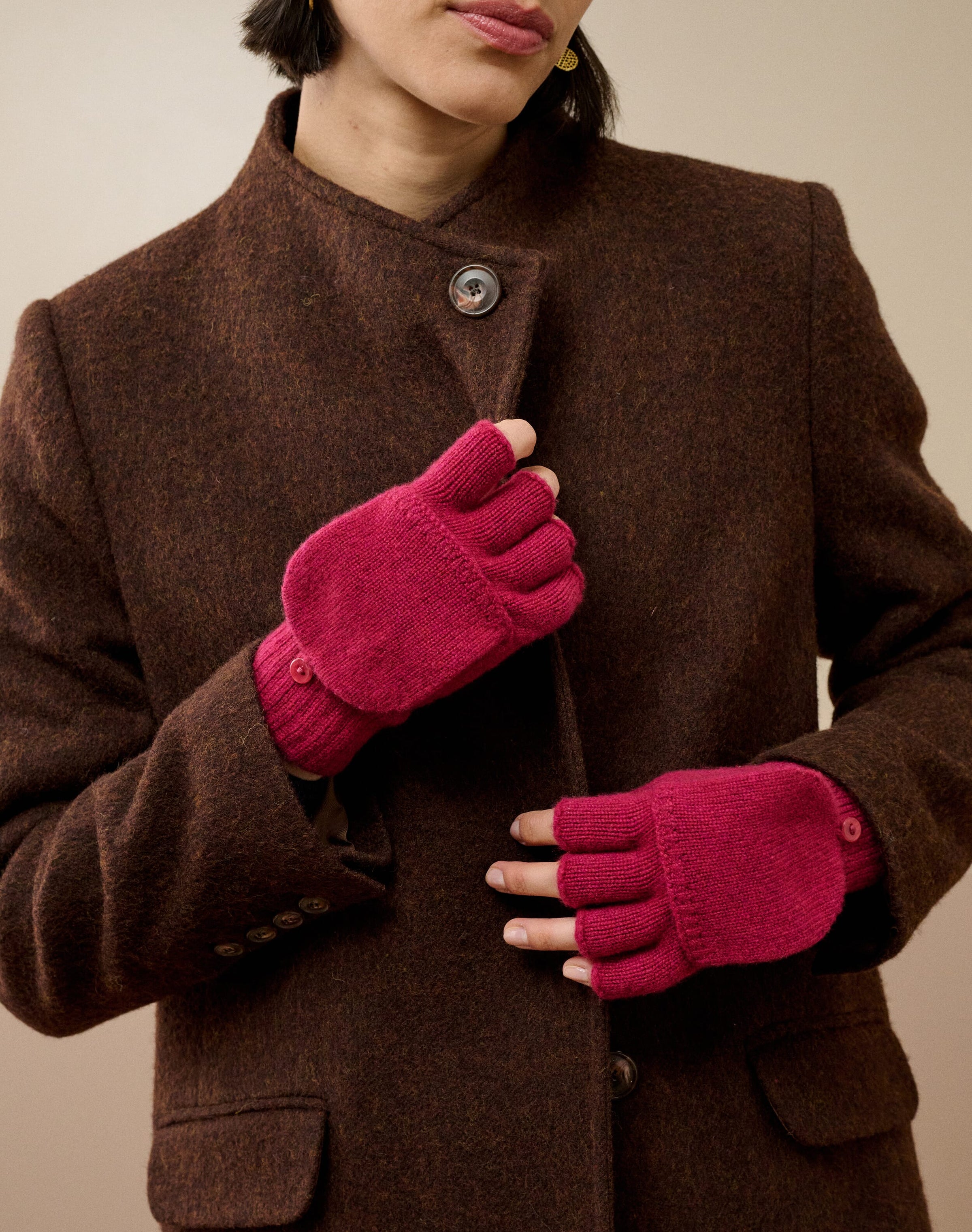 Women's Cashmere Flap Mittens