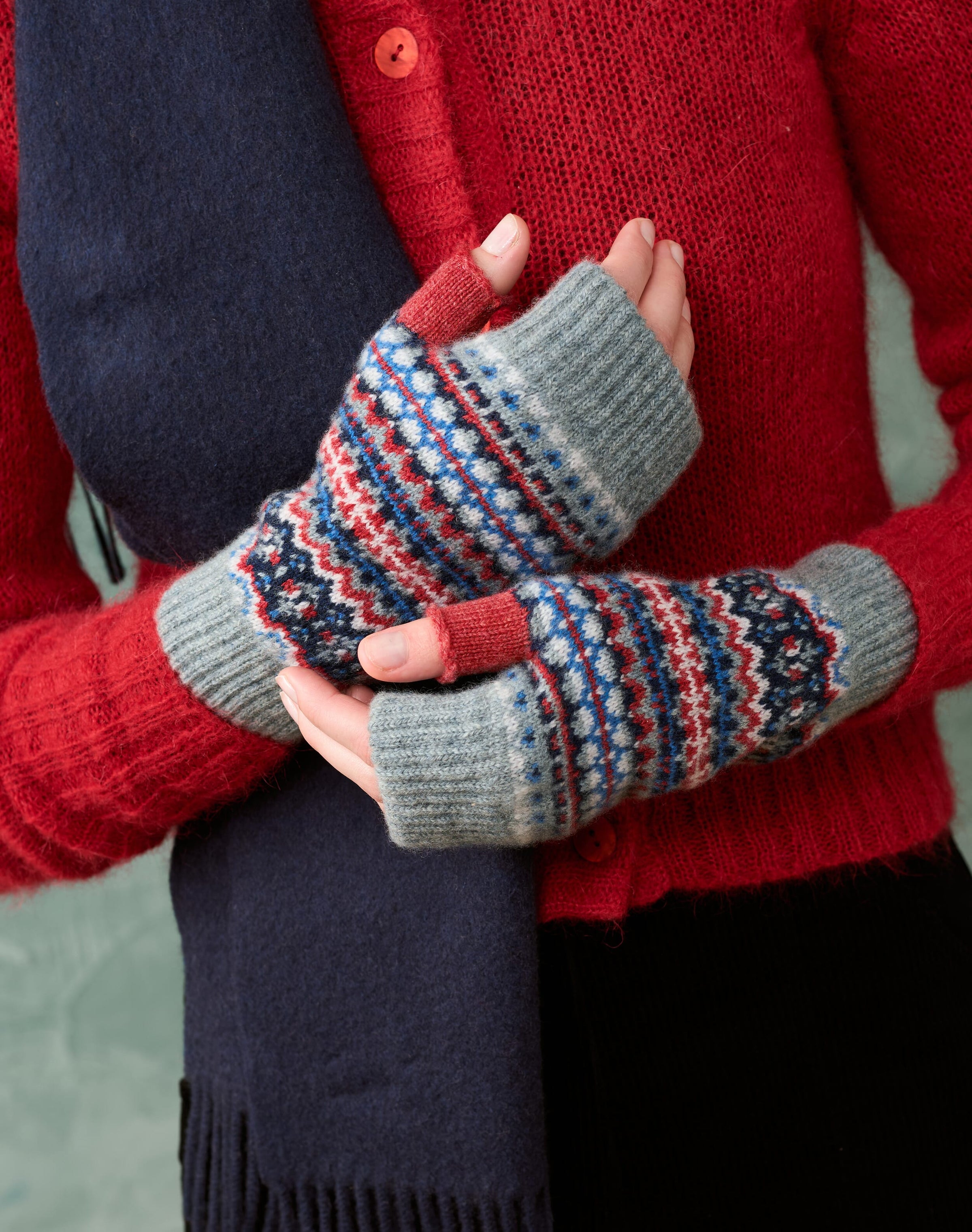 Women's Cashmere Fair Isle Wristwarmers