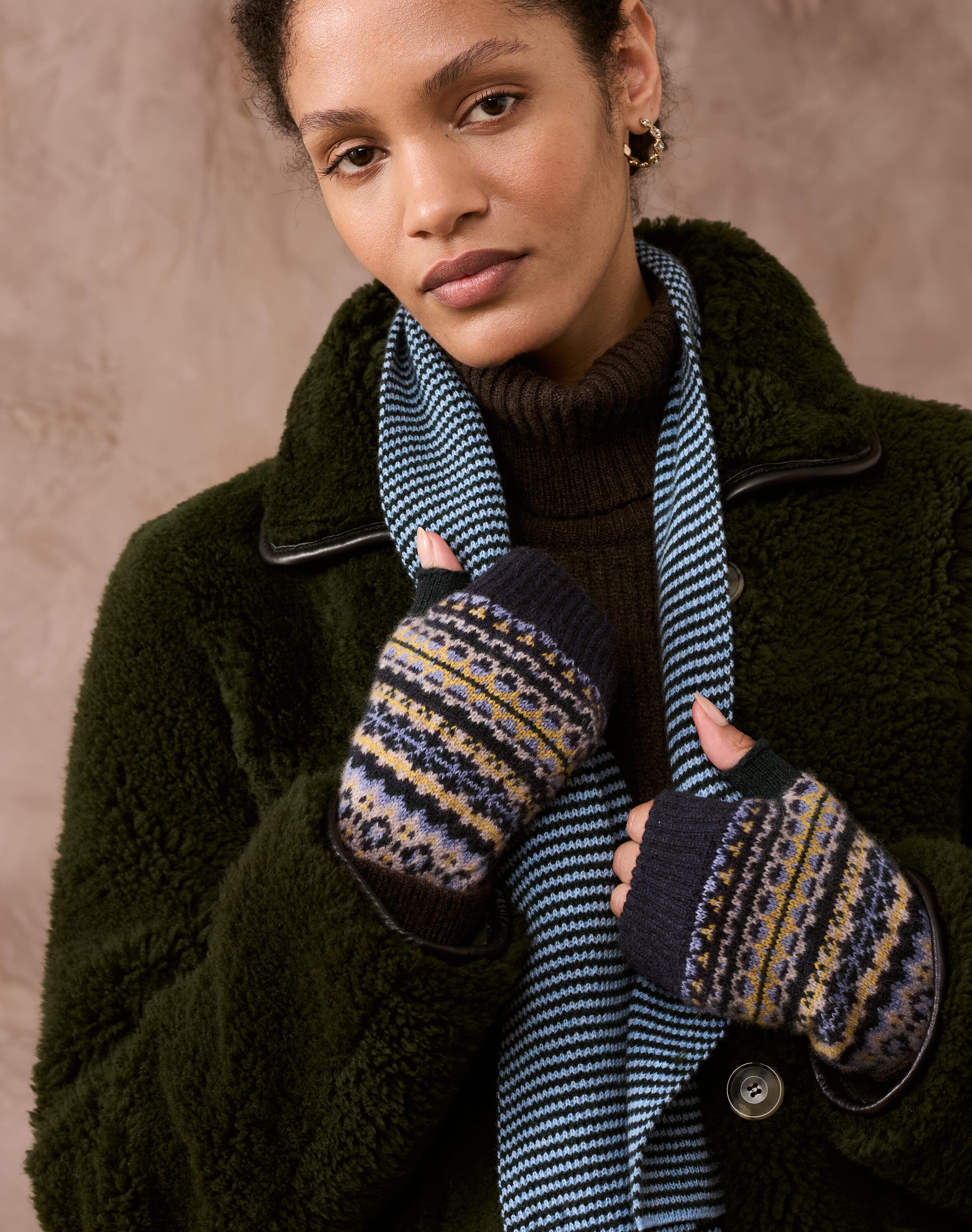 Women's Cashmere Fair Isle Wristwarmers
