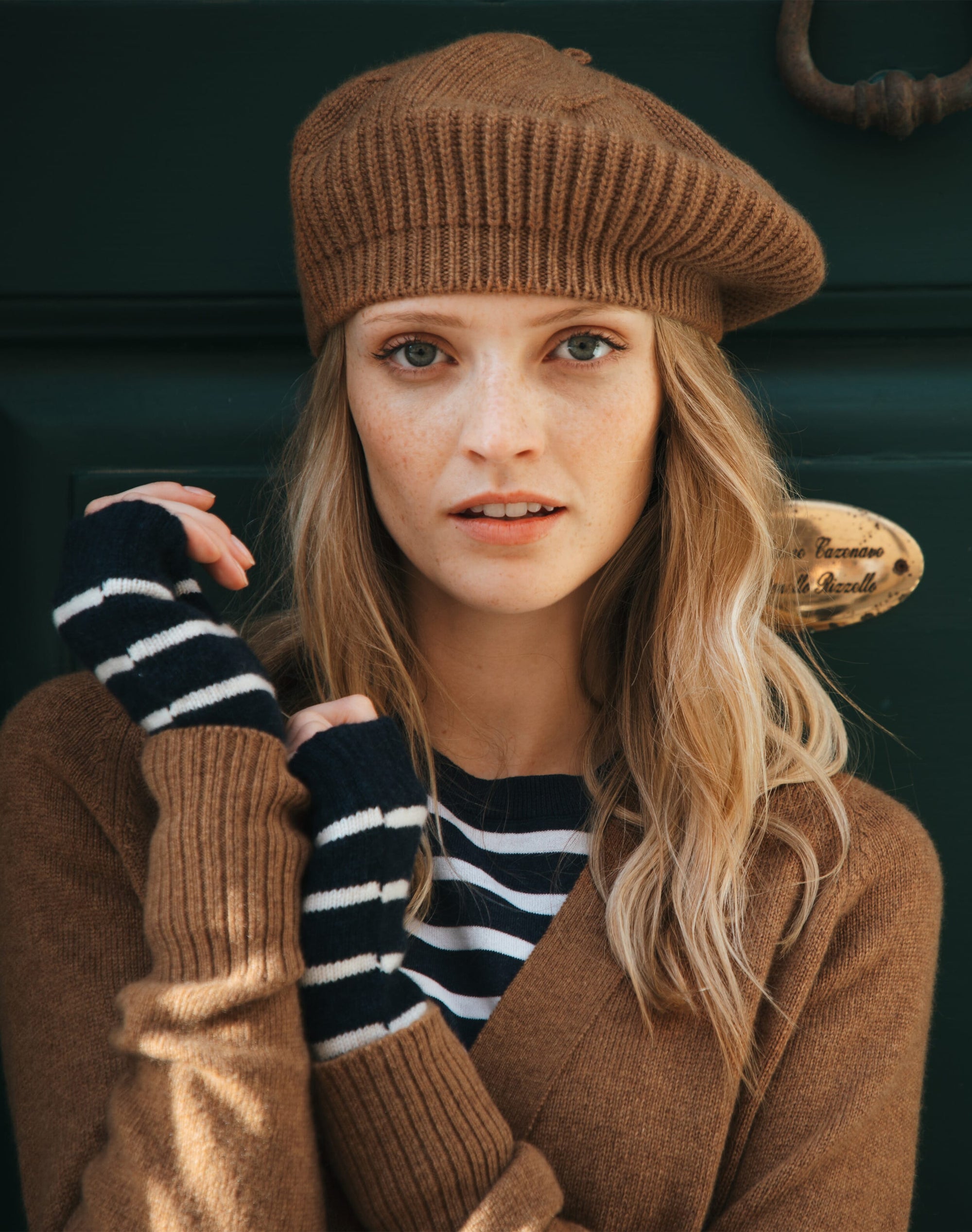 Cashmere Breton Stripe Wristwarmers