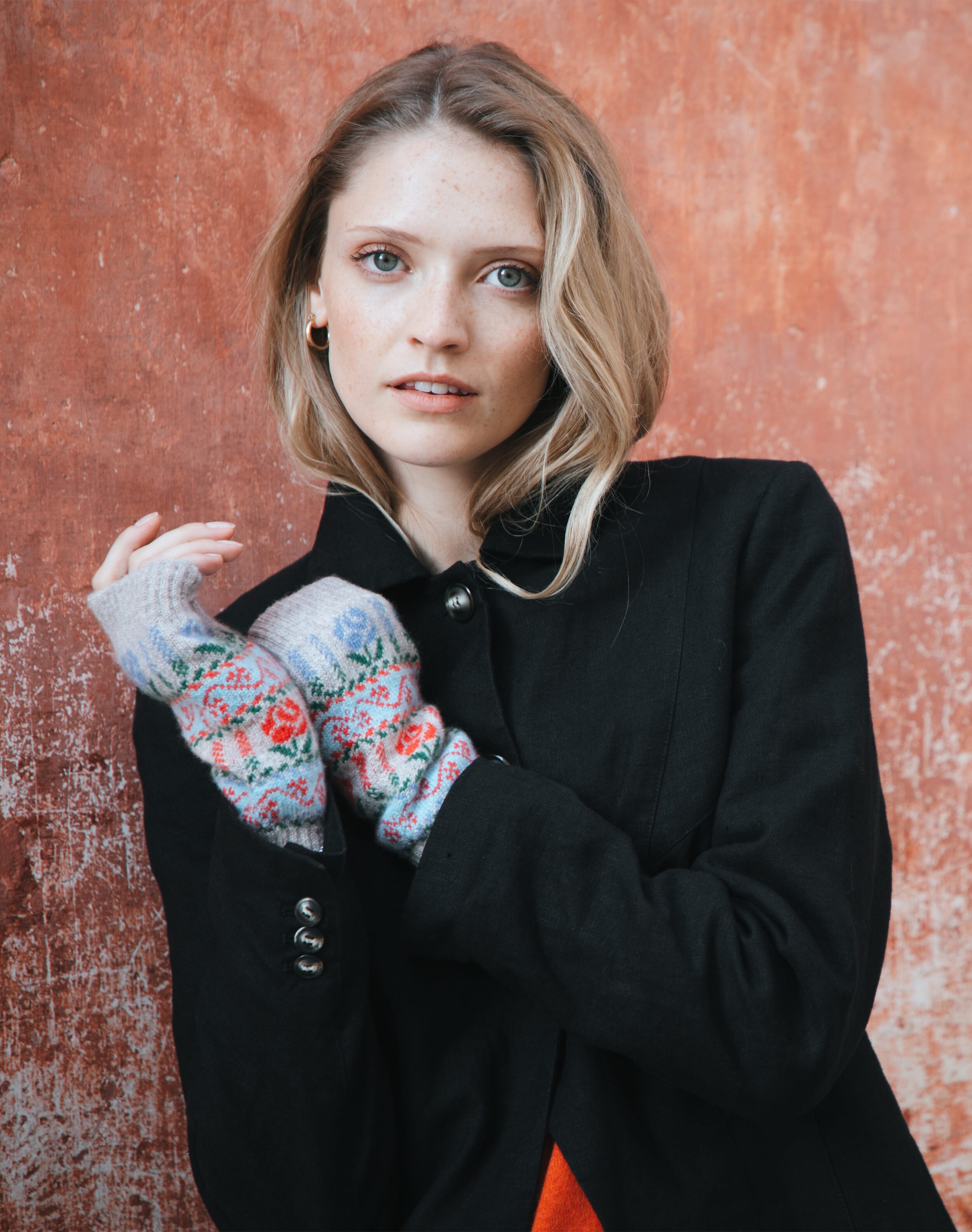 Cashmere Rose Fair Isle Wristwarmers
