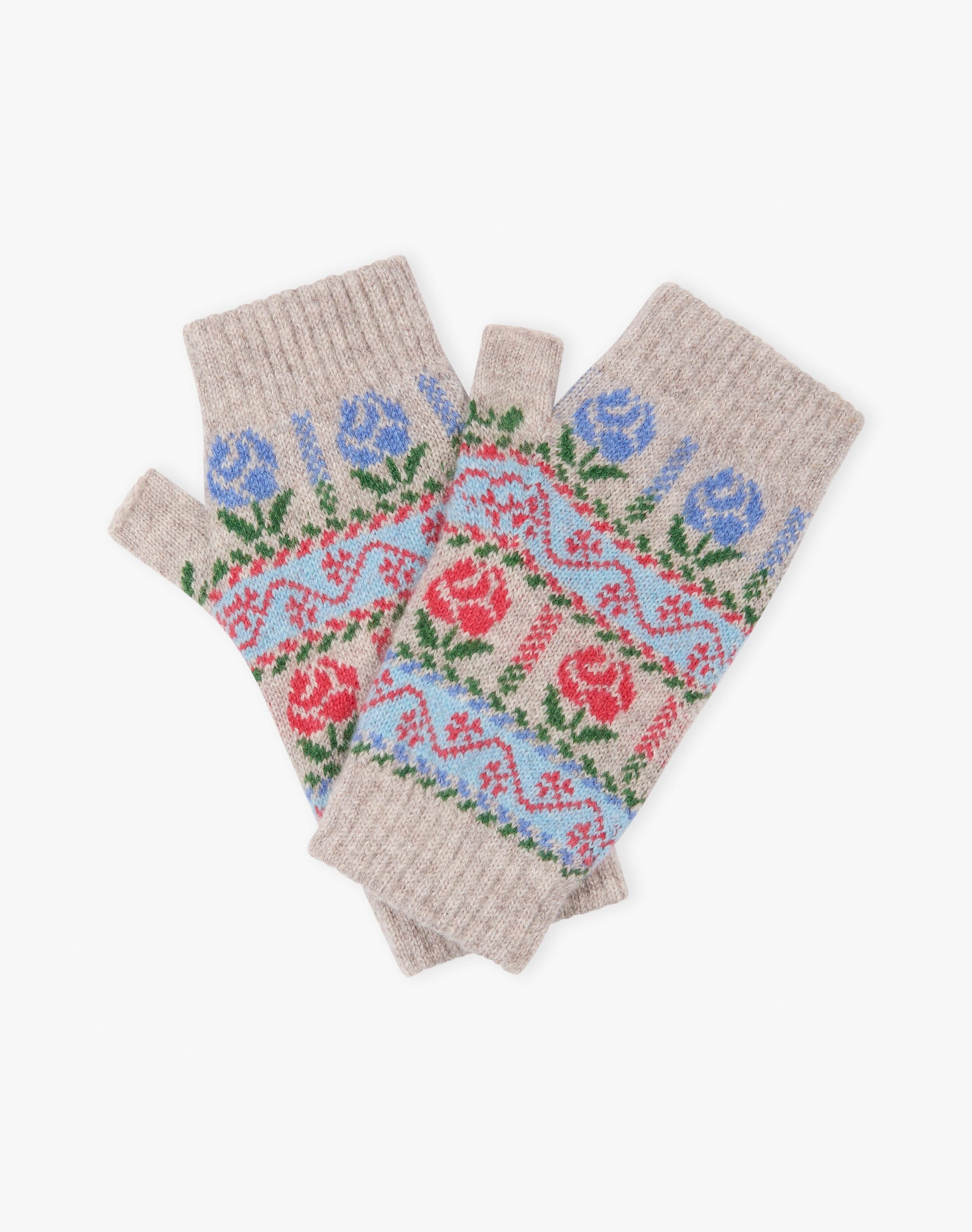 Cashmere Rose Fair Isle Wristwarmers