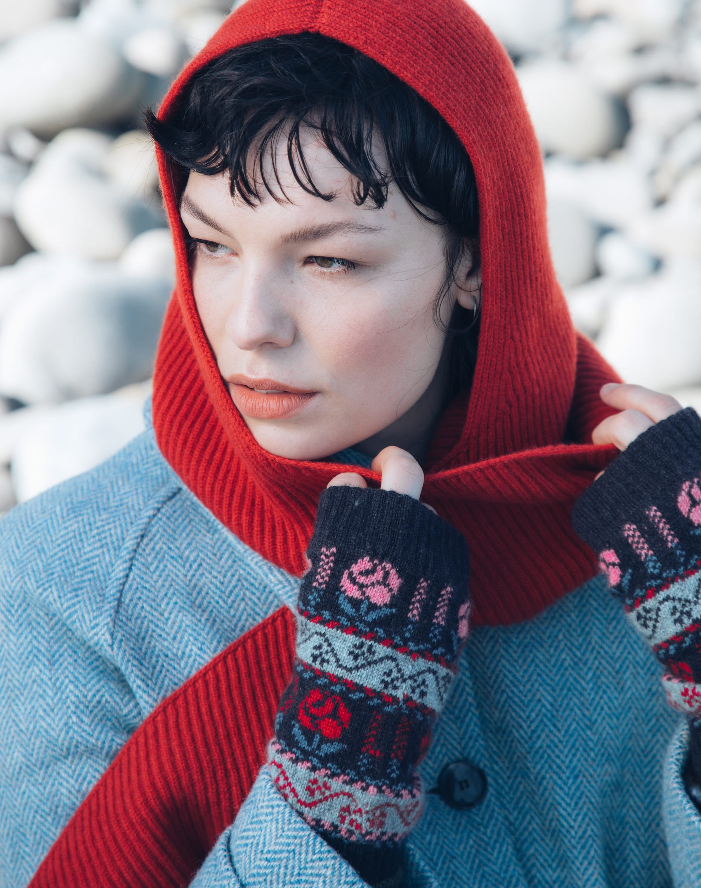 Cashmere Rose Fair Isle Wristwarmers