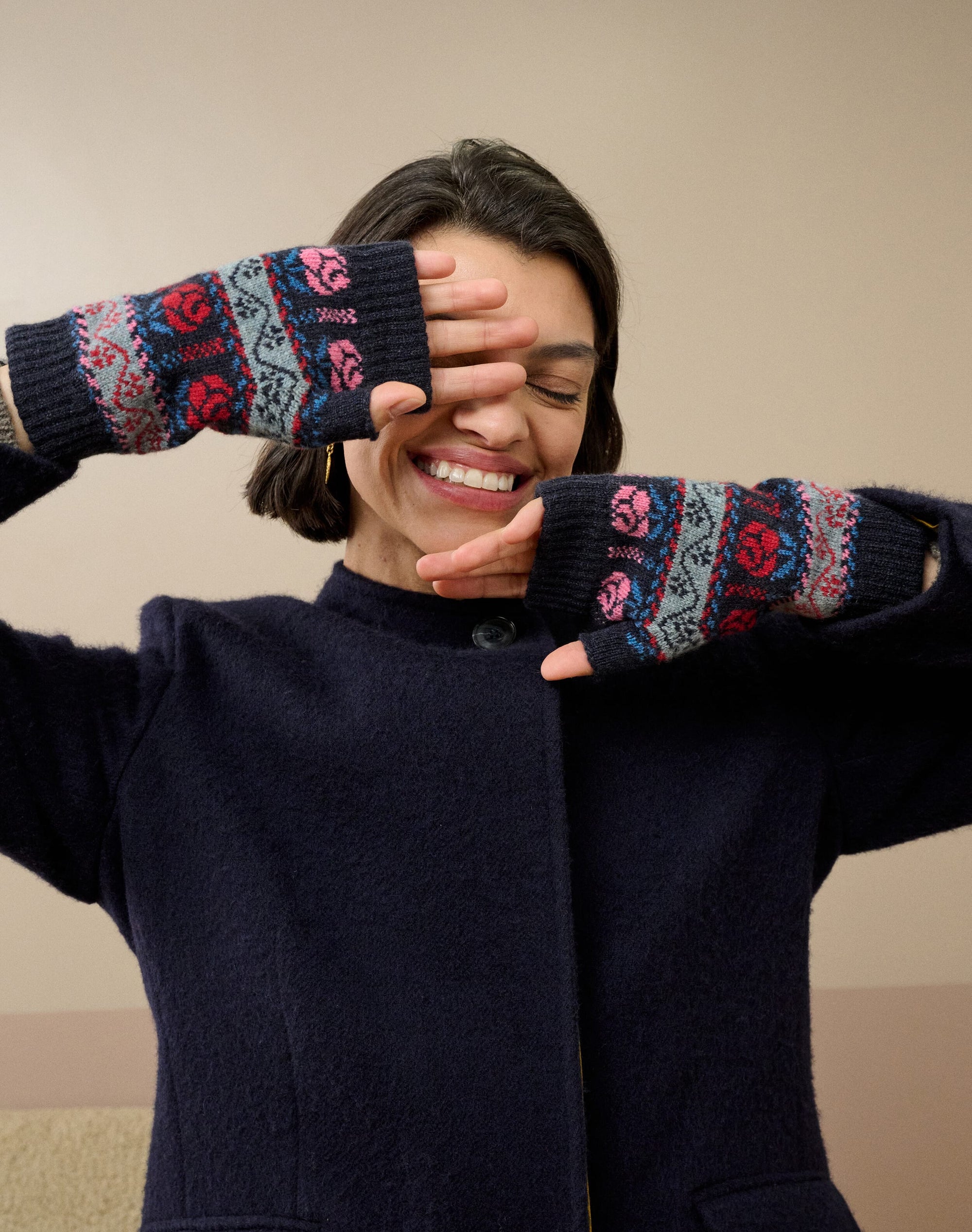 Cashmere Rose Fair Isle Wristwarmers
