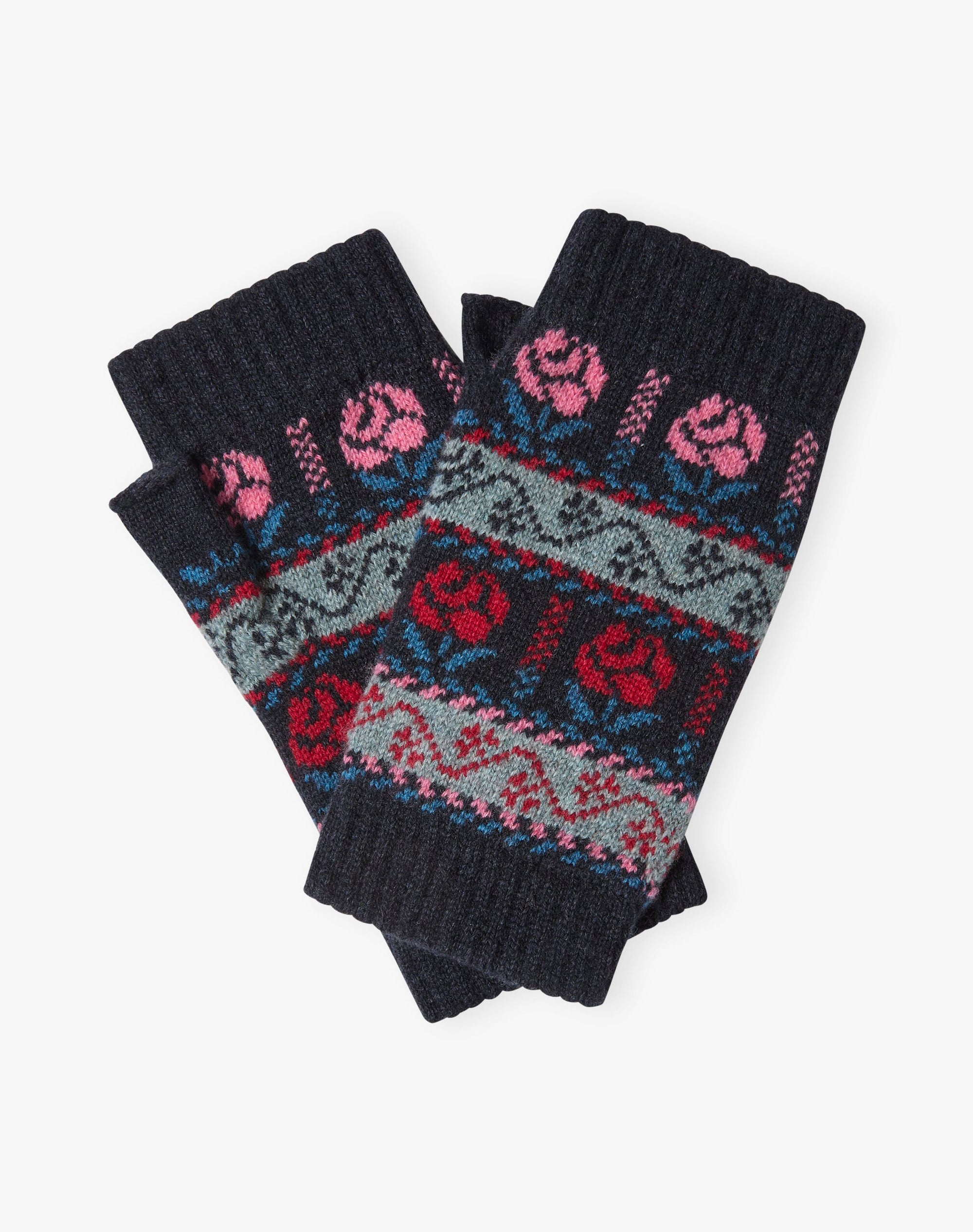 Cashmere Rose Fair Isle Wristwarmers