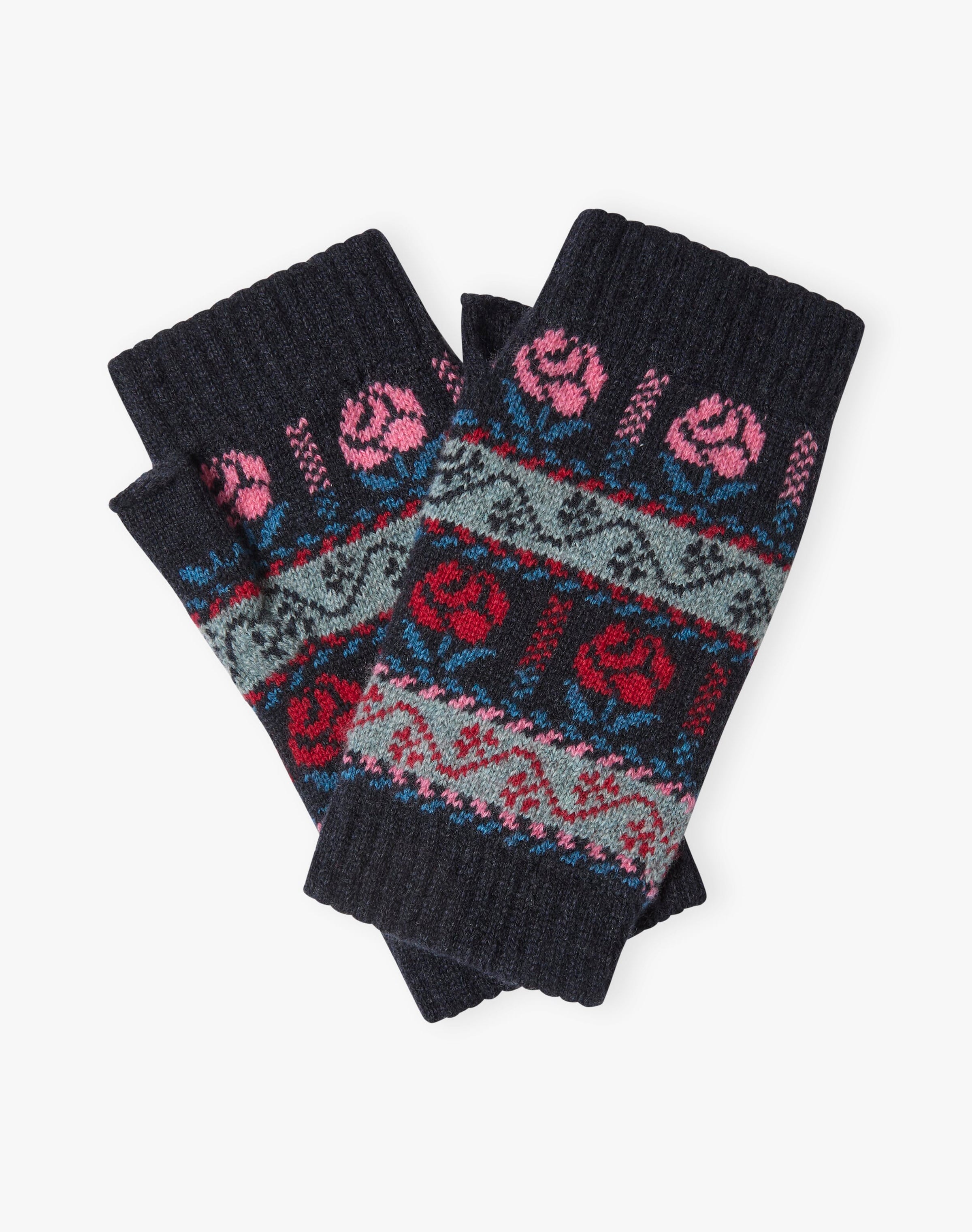 Cashmere Rose Fair Isle Wristwarmers