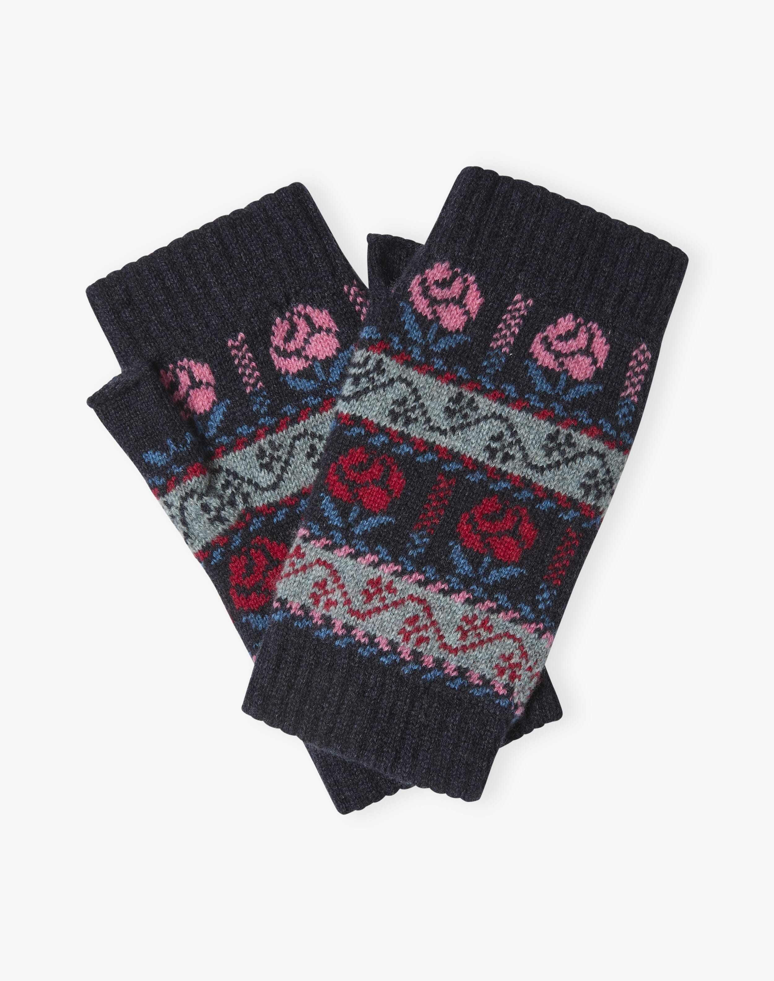 Cashmere Rose Fair Isle Wristwarmers