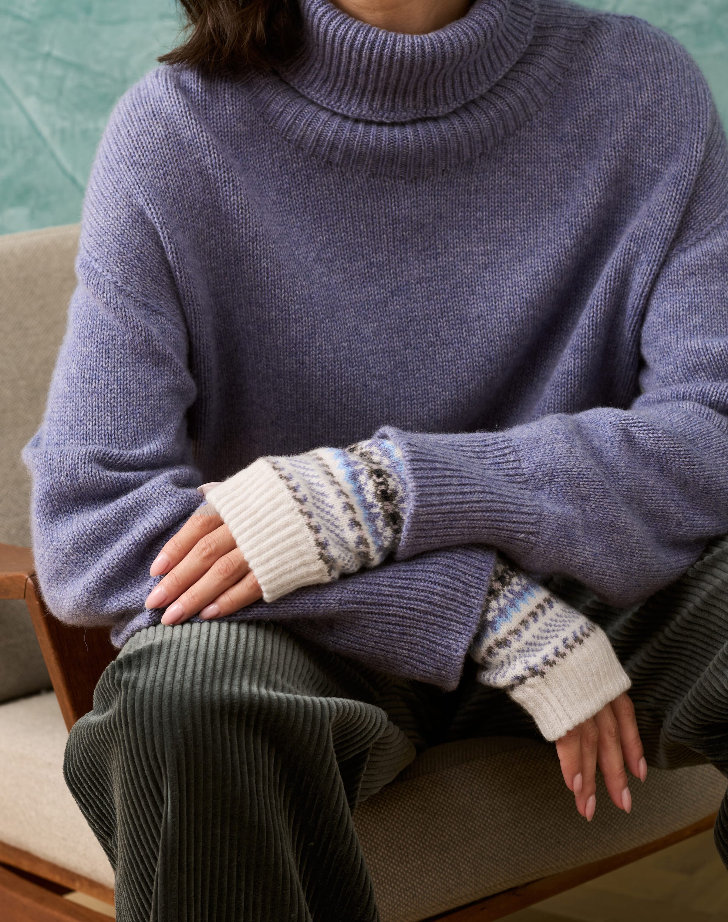 Women's Cashmere Folk Wristwarmers