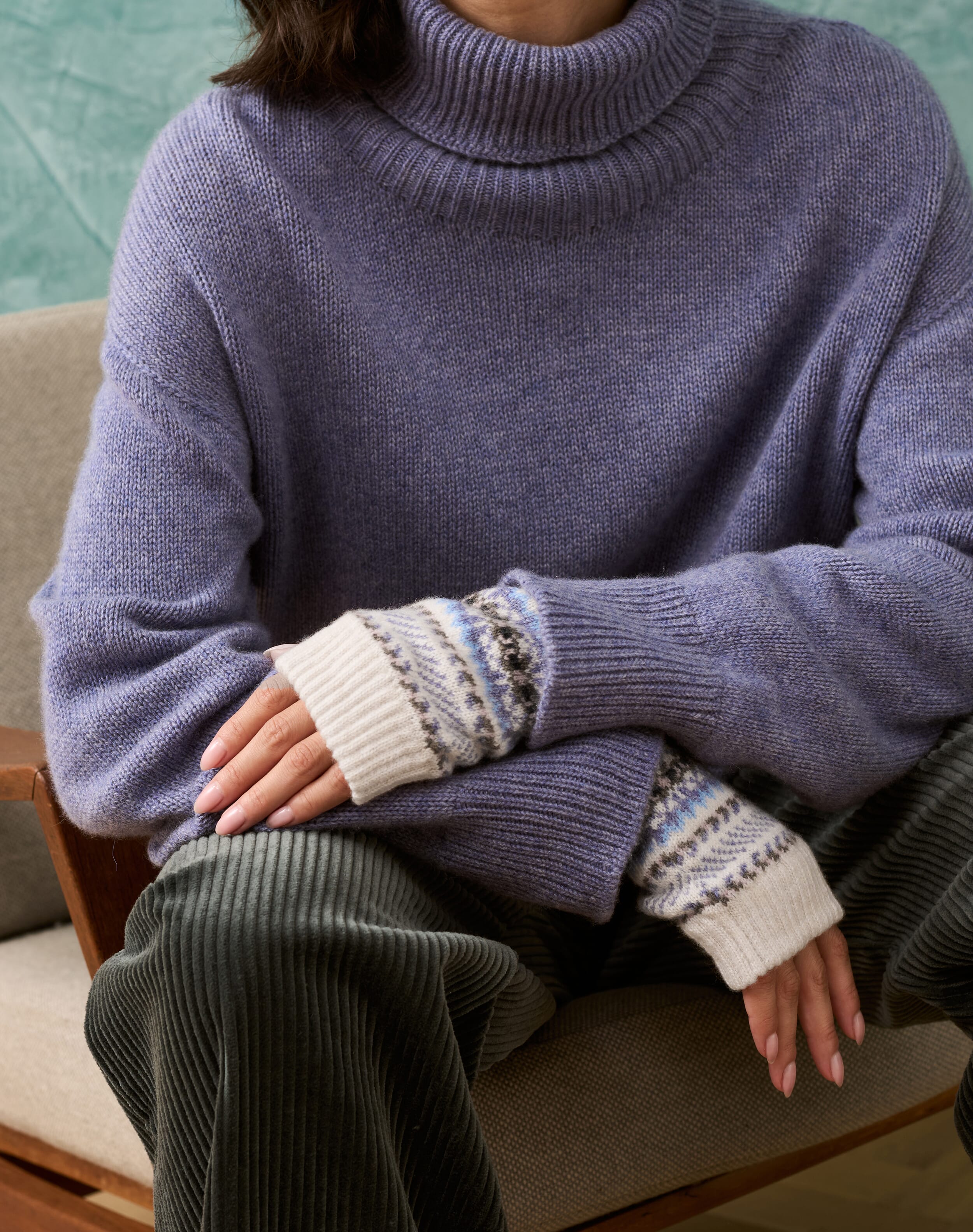Women's Cashmere Folk Wristwarmers