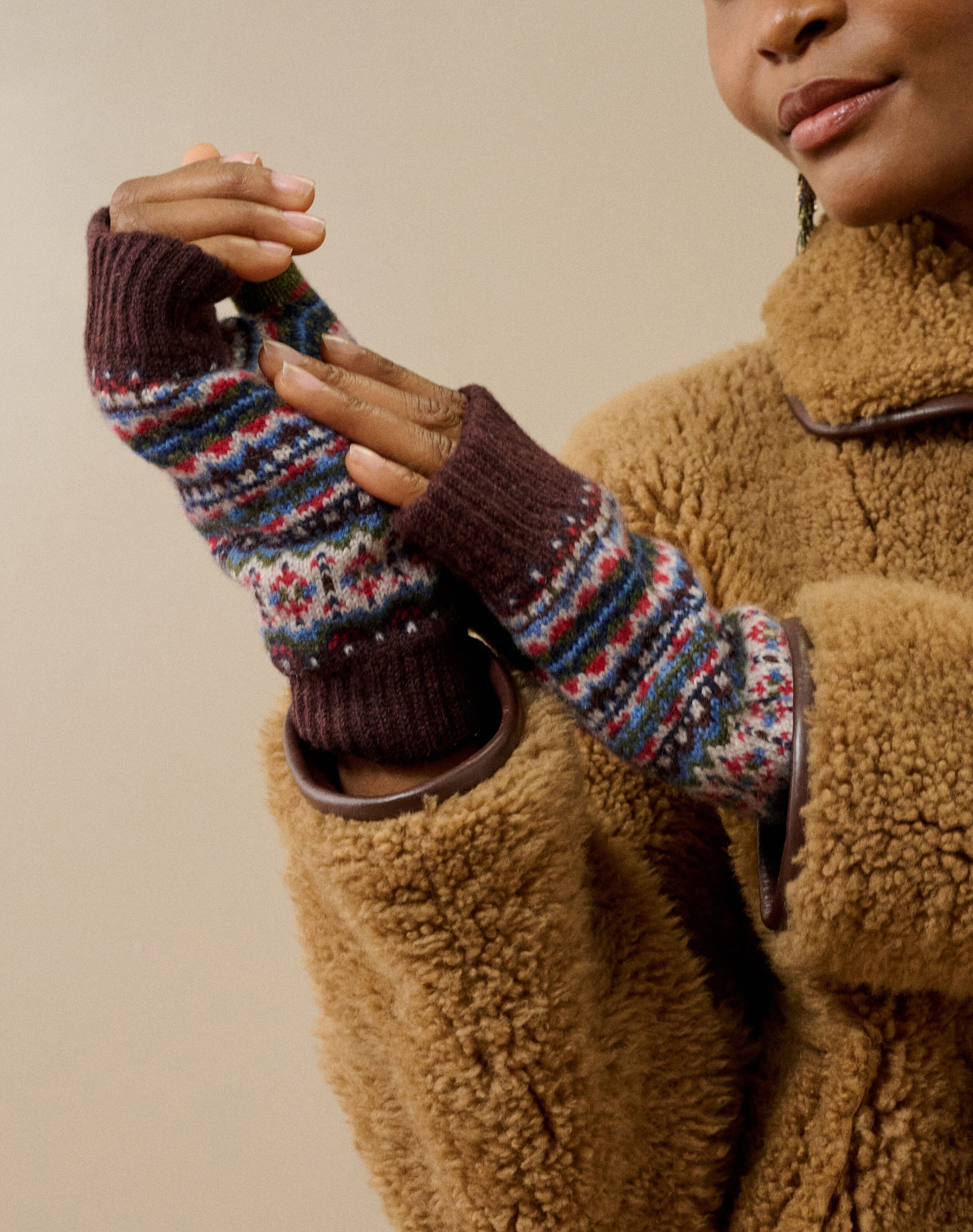 Women's Cashmere Fair Isle Wristwarmers