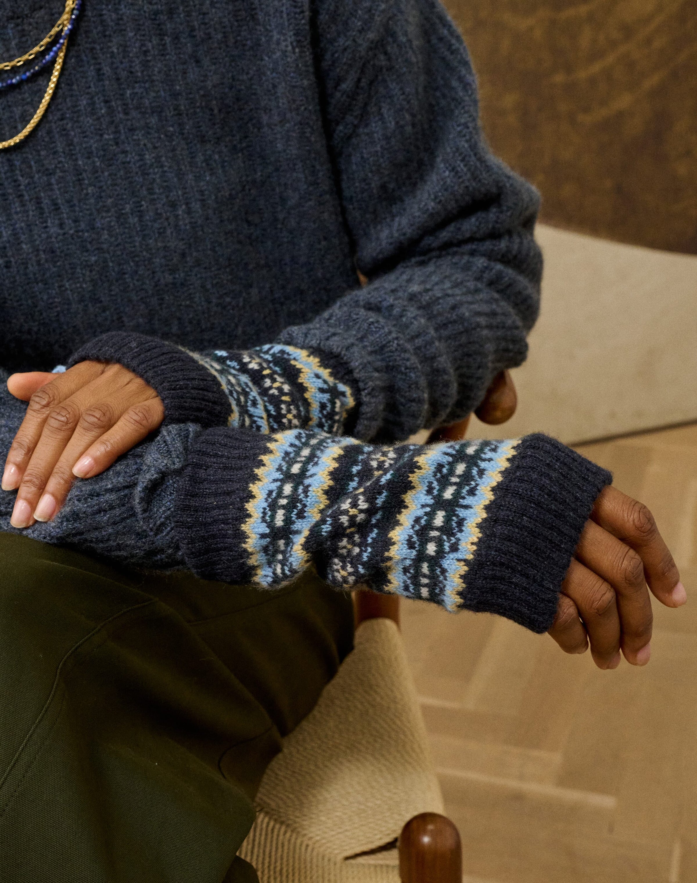 Women's Cashmere Folk Wristwarmers