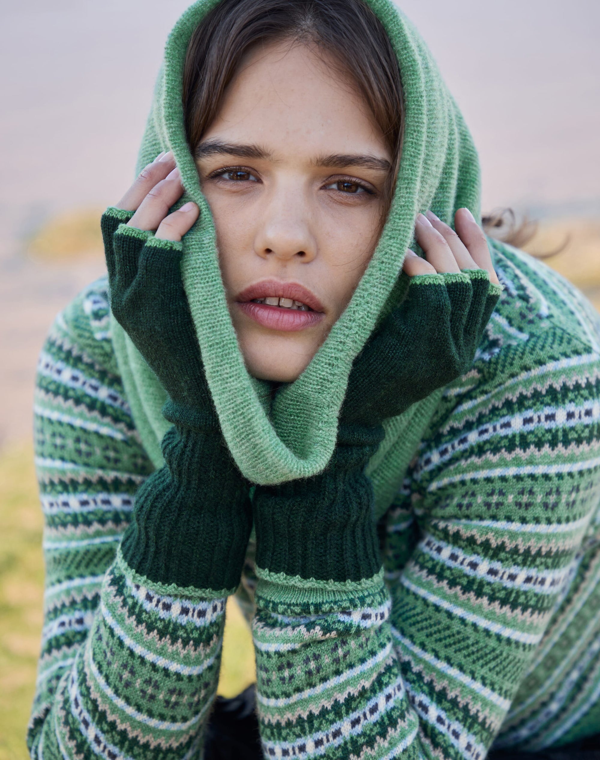 Women's Cashmere Fingerless Gloves