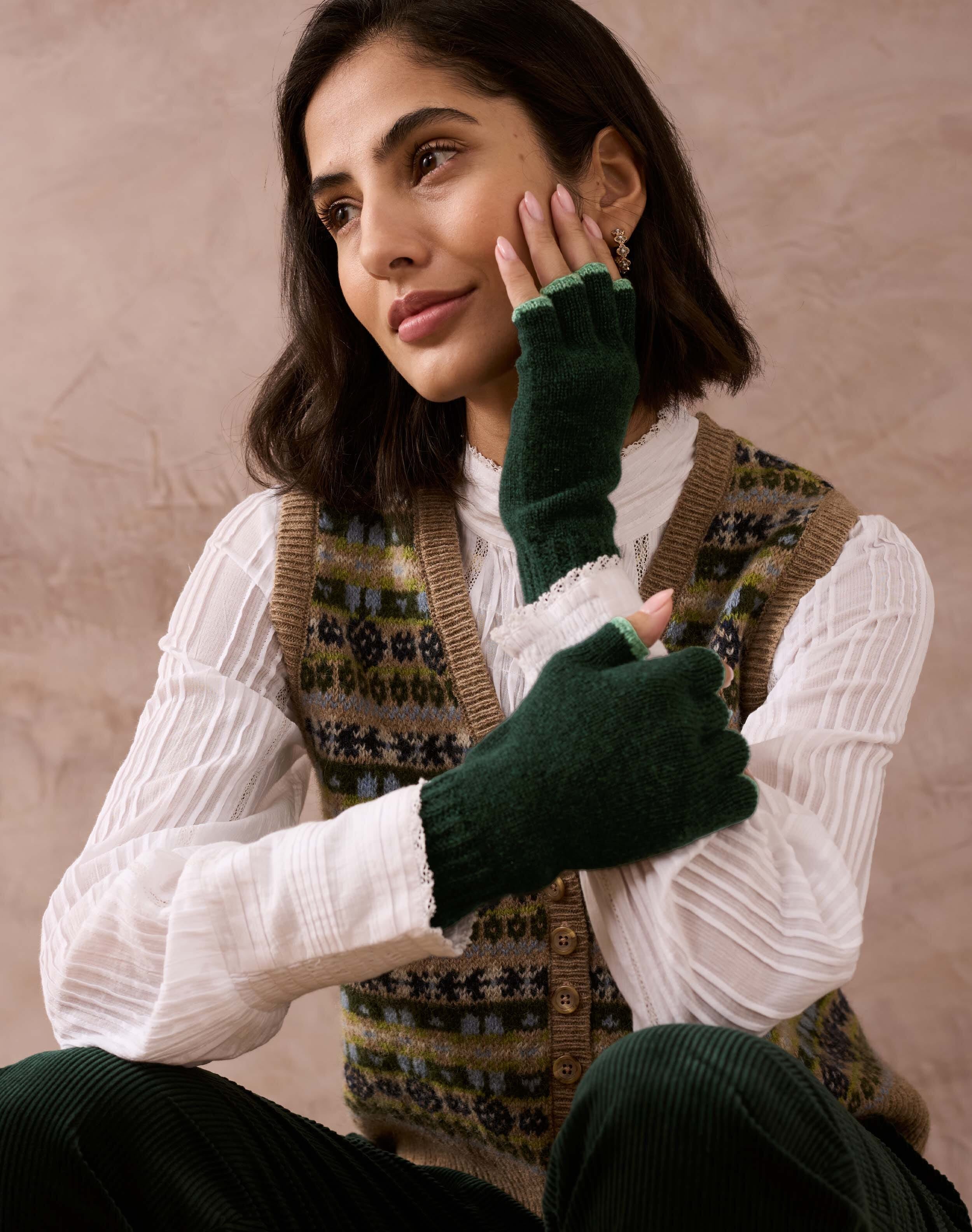 Women's Cashmere Fingerless Gloves