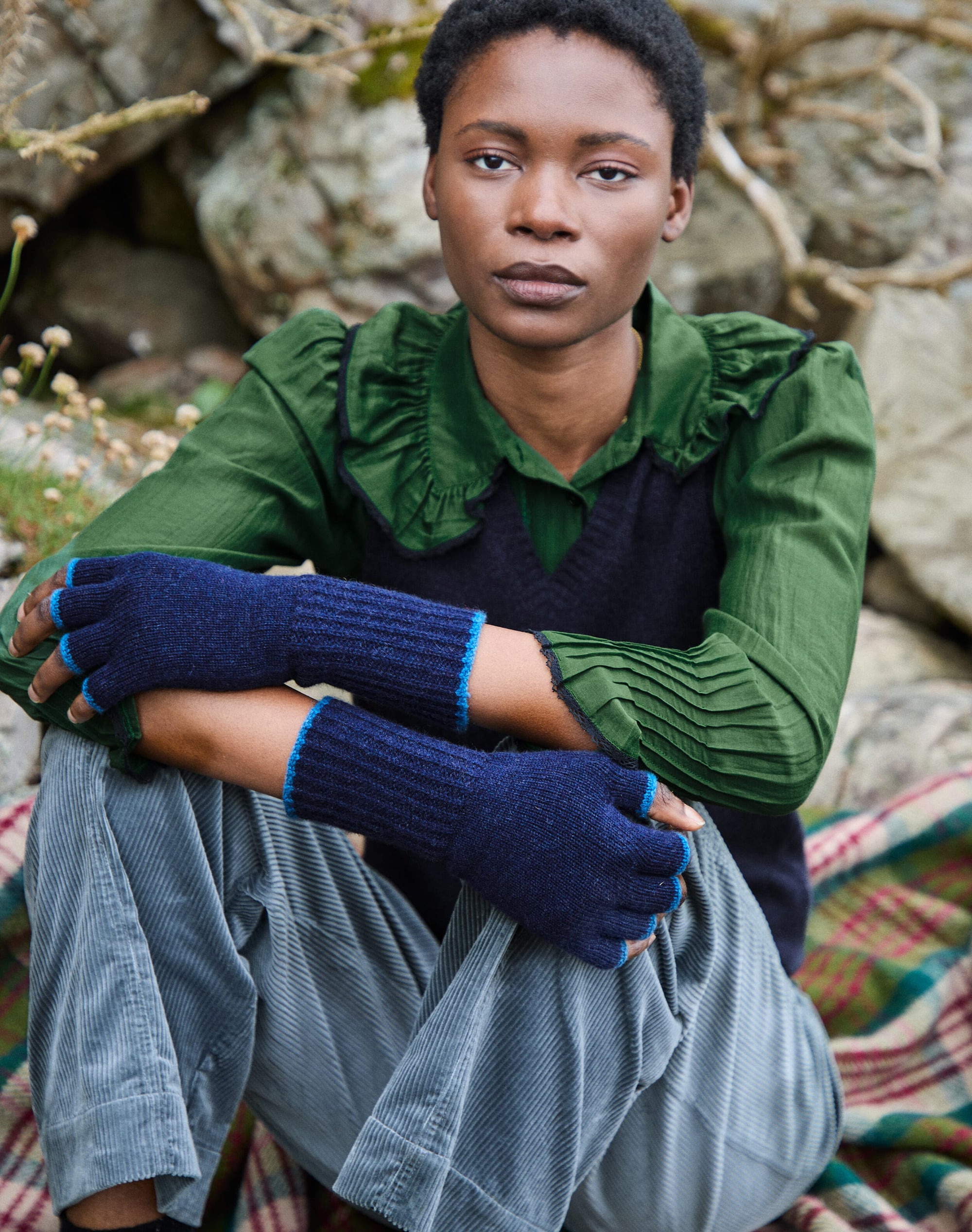 Women's Cashmere Fingerless Gloves