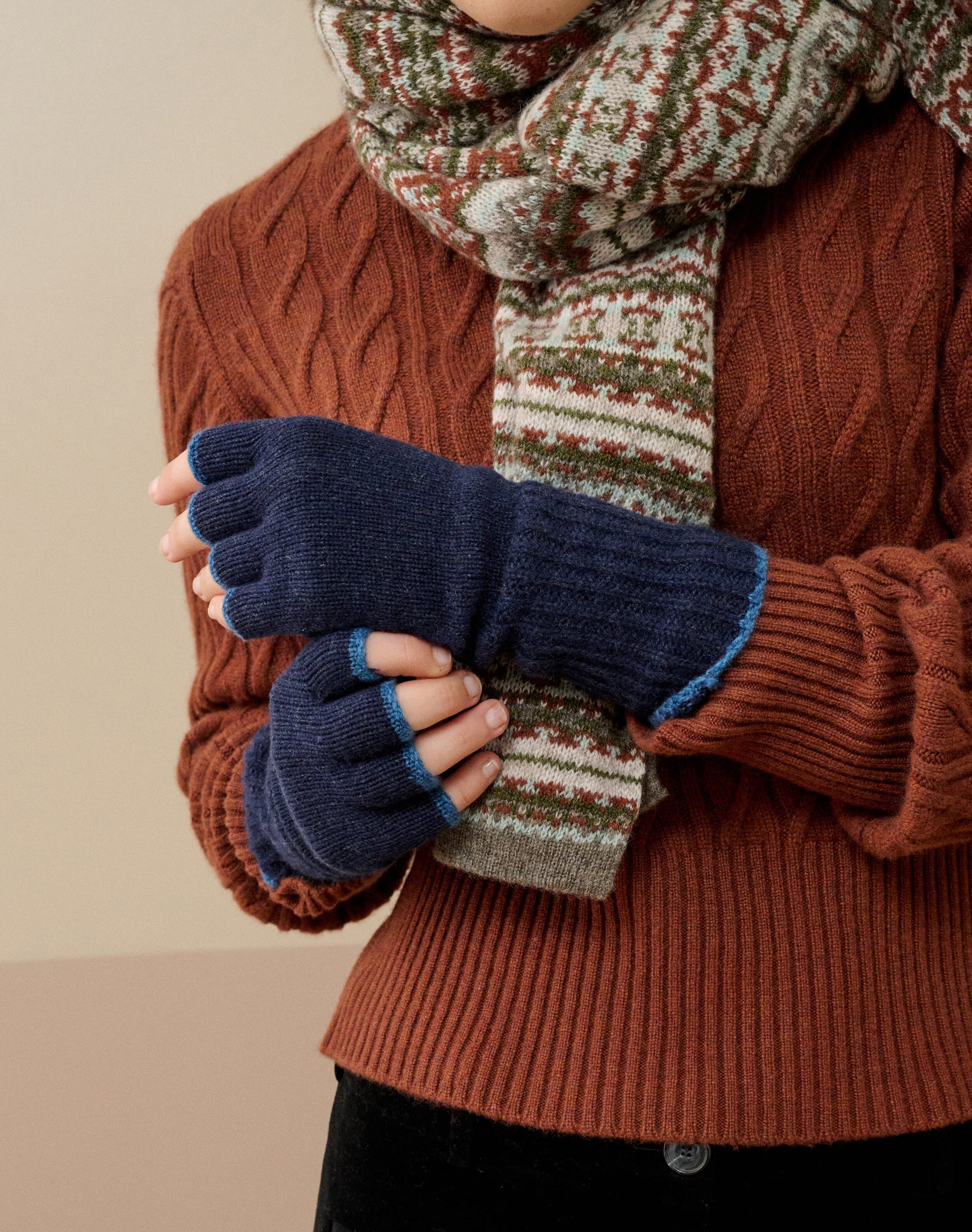Women's Cashmere Fingerless Gloves
