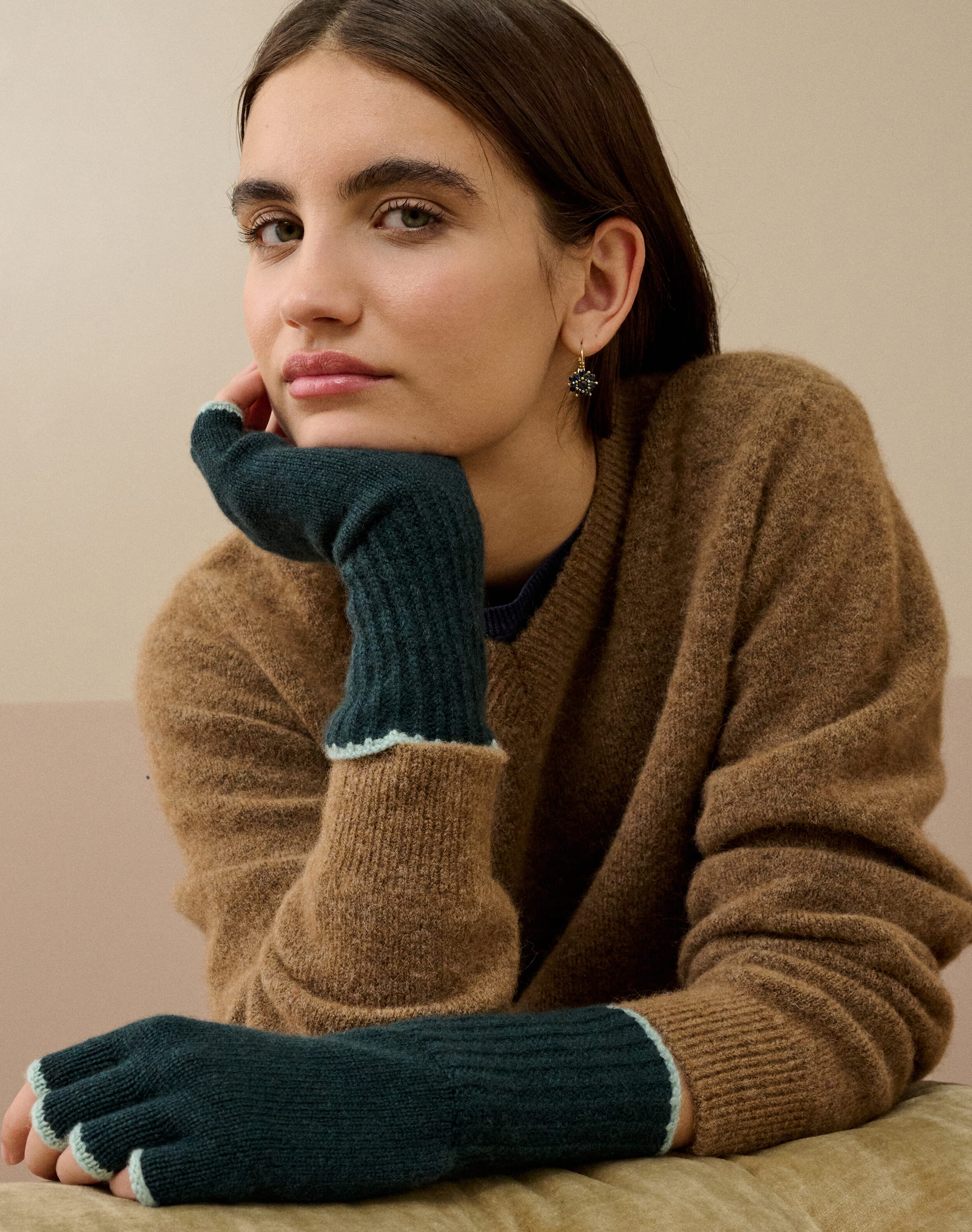 Women's Cashmere Fingerless Gloves