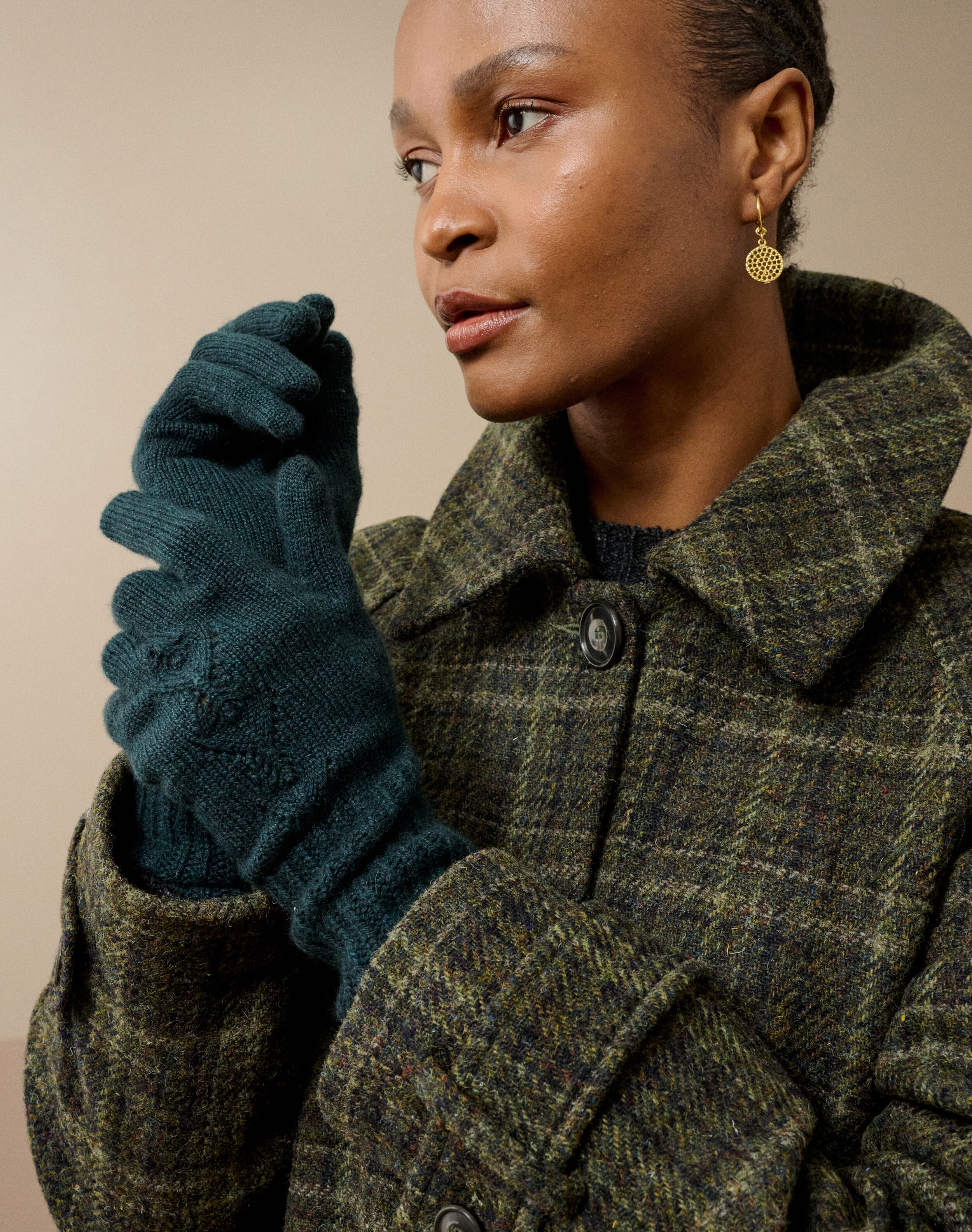 Women's Cashmere Long Pointelle Gloves