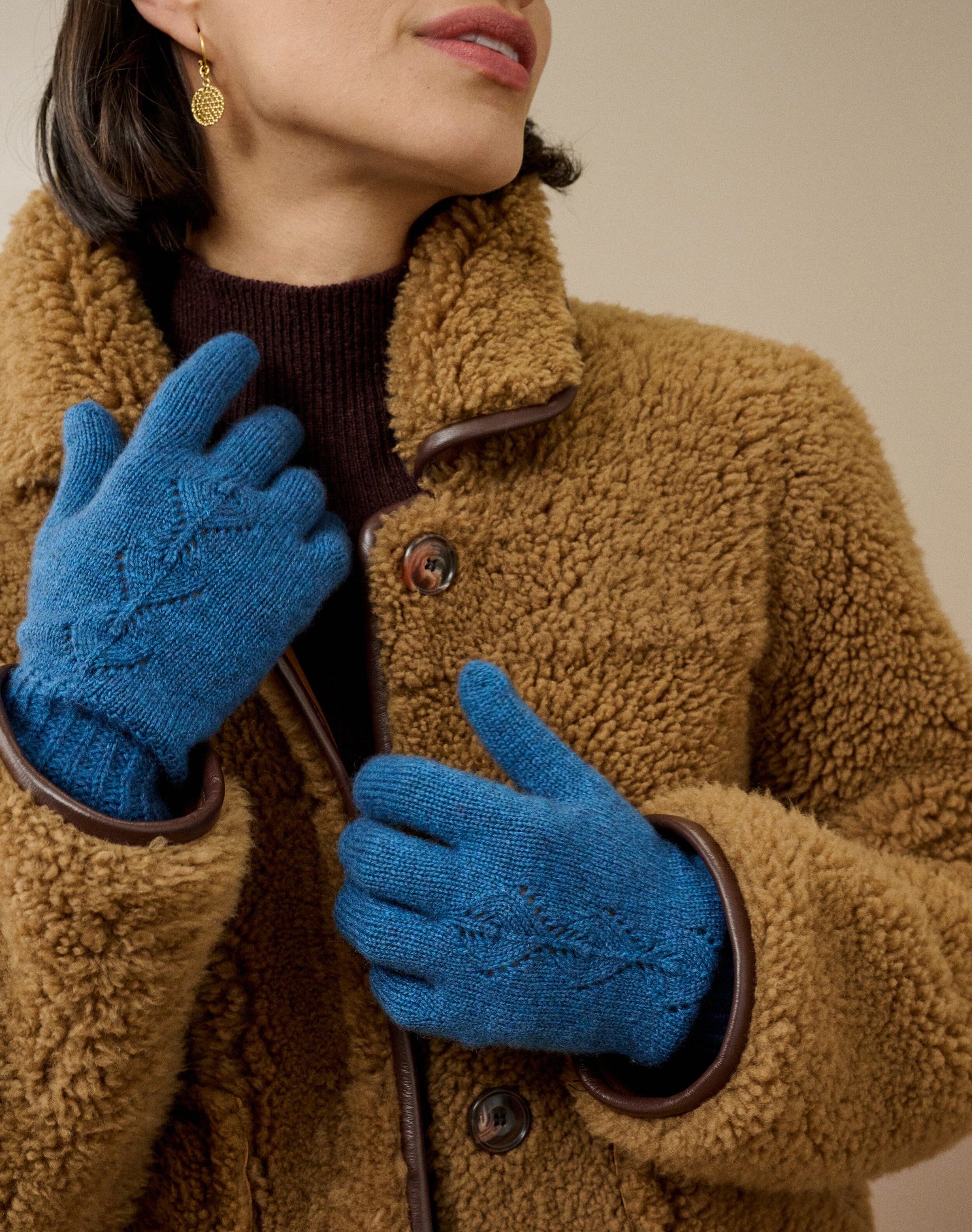 Women's Cashmere Long Pointelle Gloves