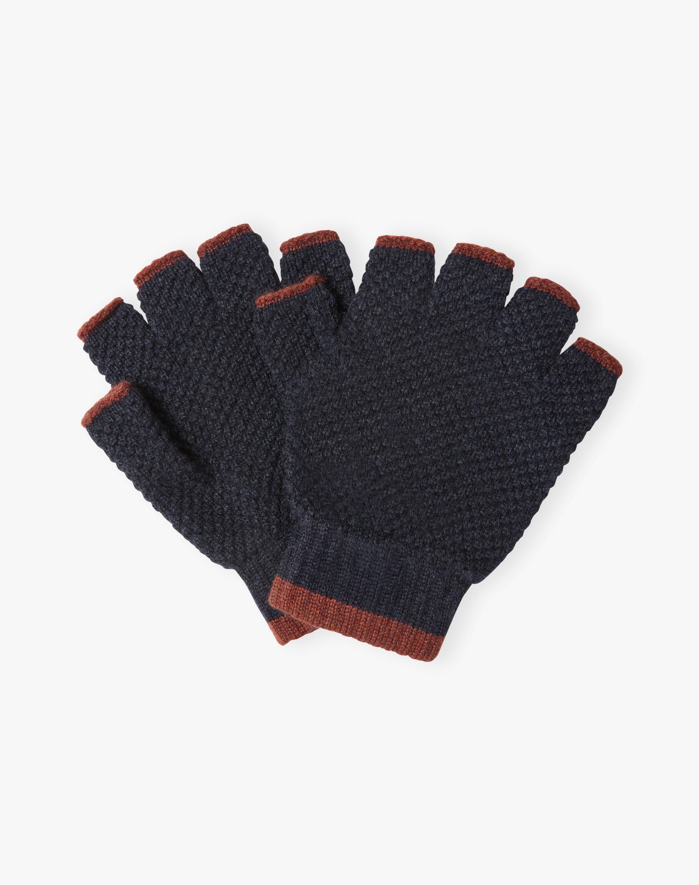 Men's Cashmere Tipped Fingerless Gloves