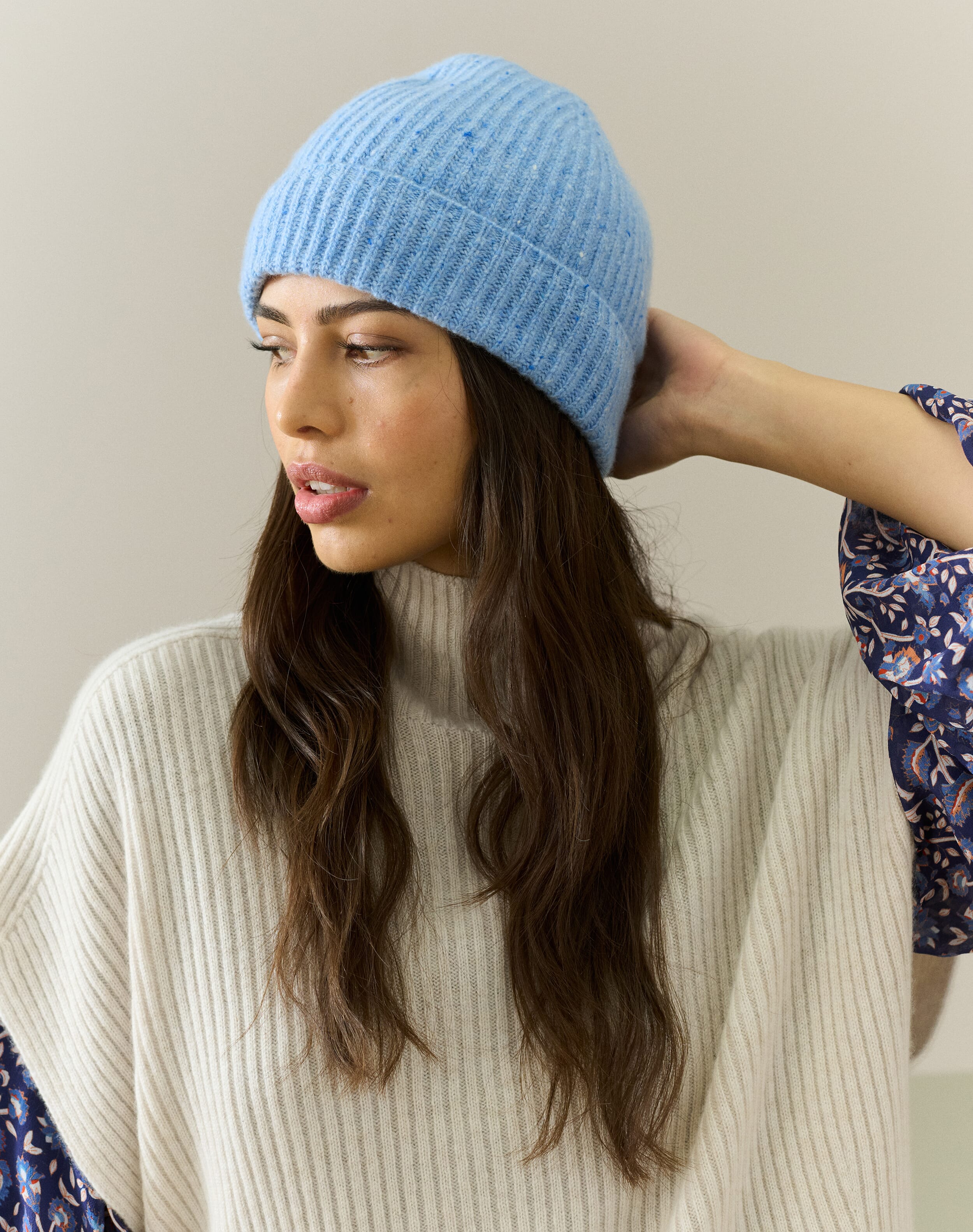 Cashmere Donegal Ribbed Hat