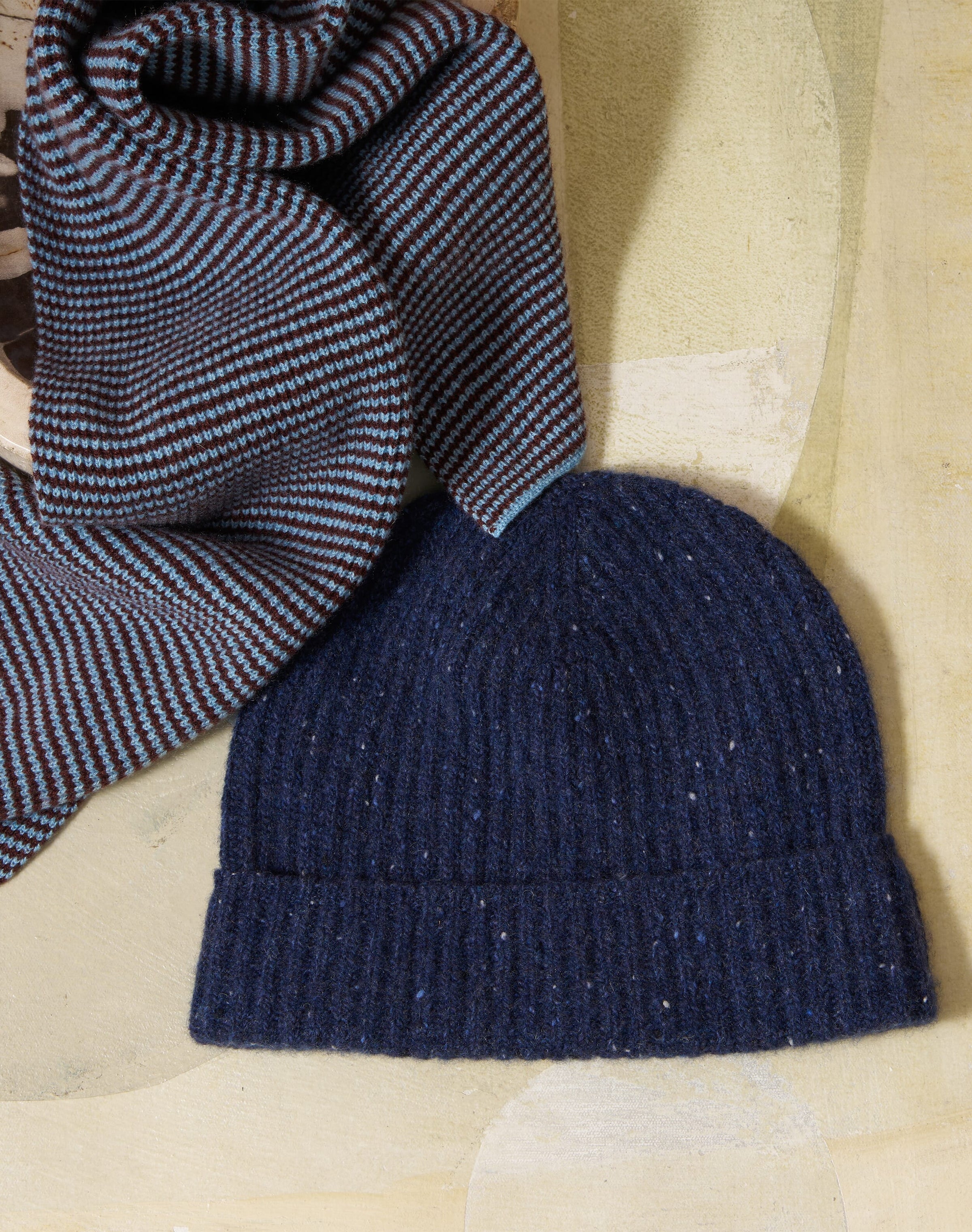 Cashmere Donegal Ribbed Hat