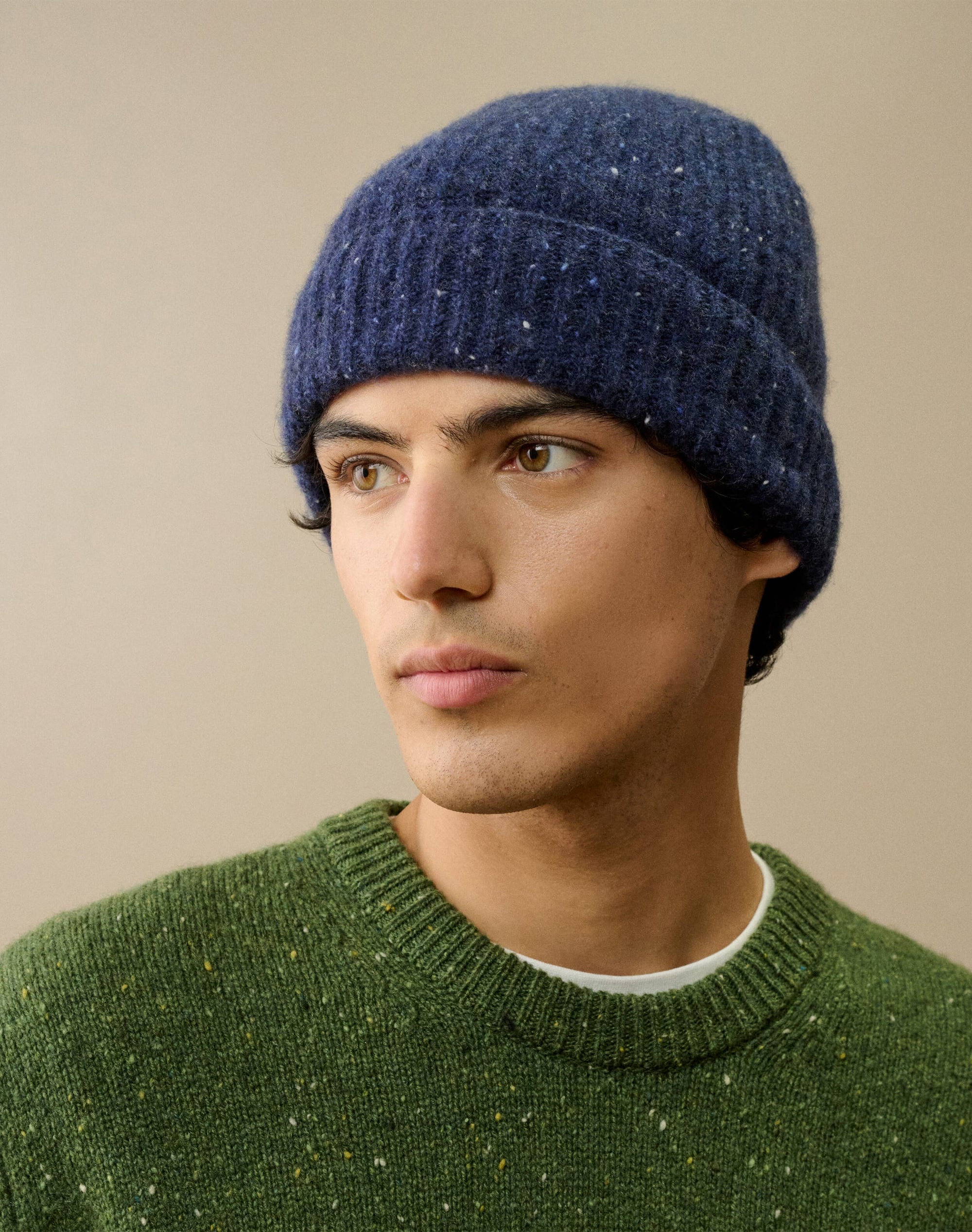 Cashmere Donegal Ribbed Hat