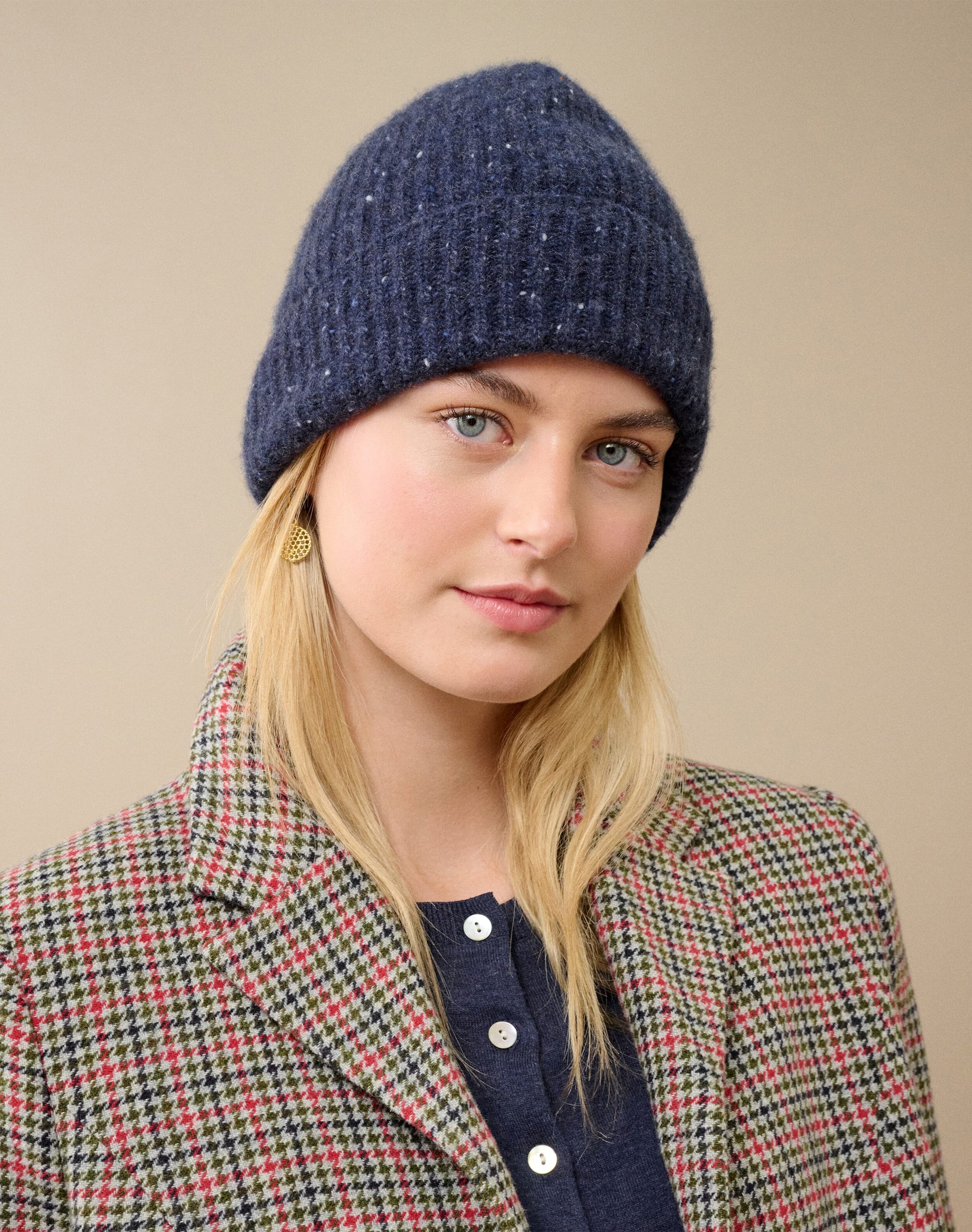 Cashmere Donegal Ribbed Hat