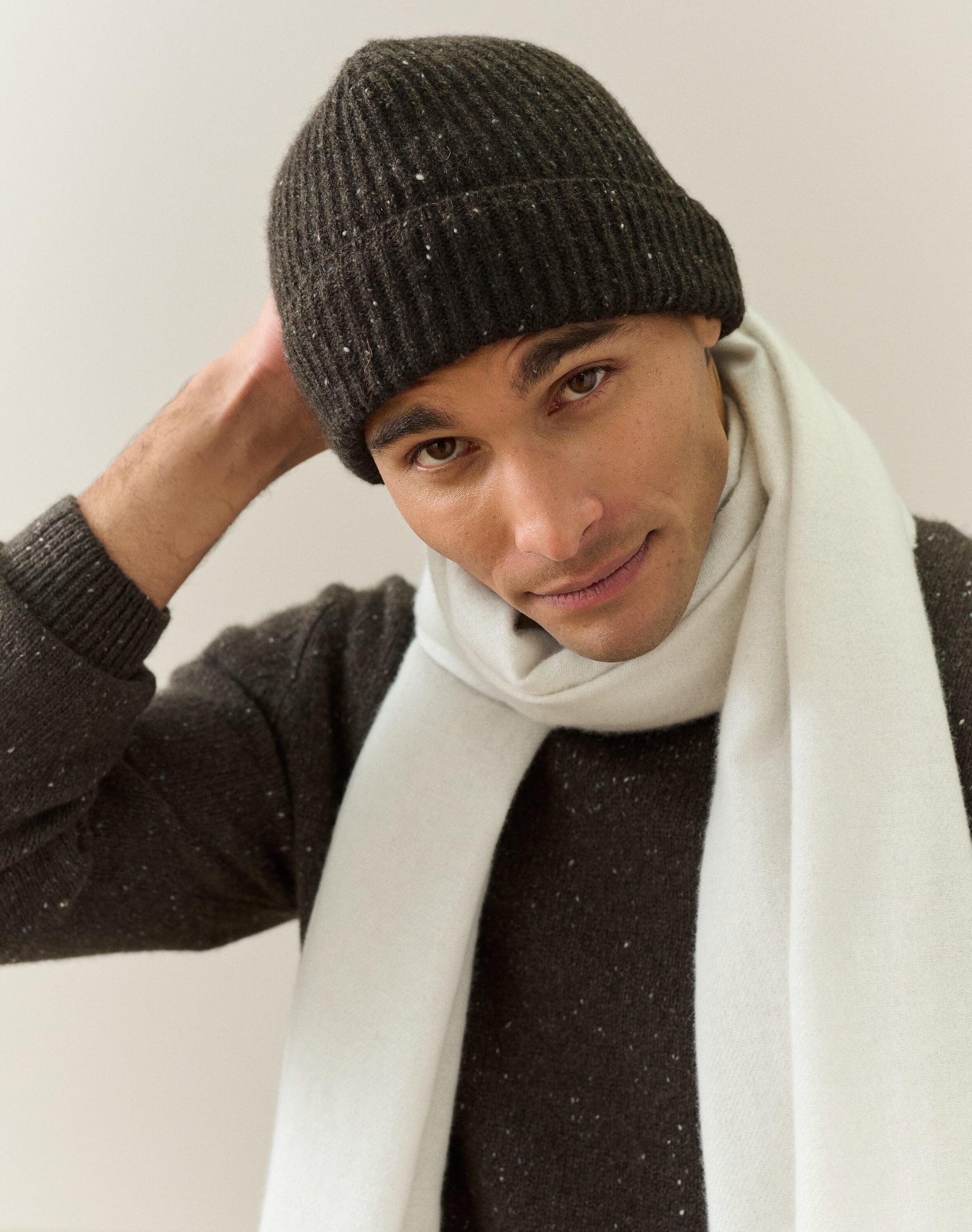 Cashmere Donegal Ribbed Hat