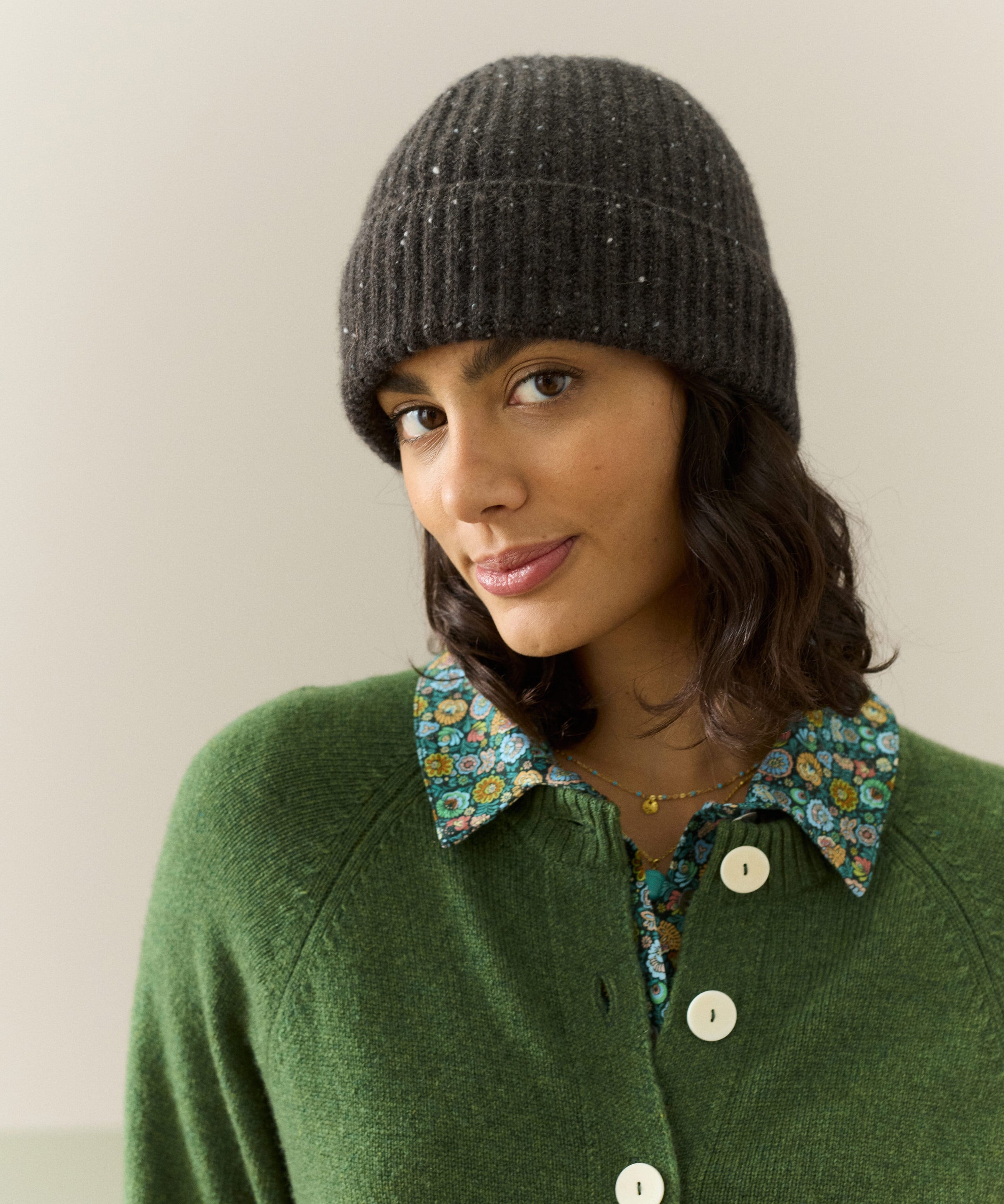 Cashmere Donegal Ribbed Hat