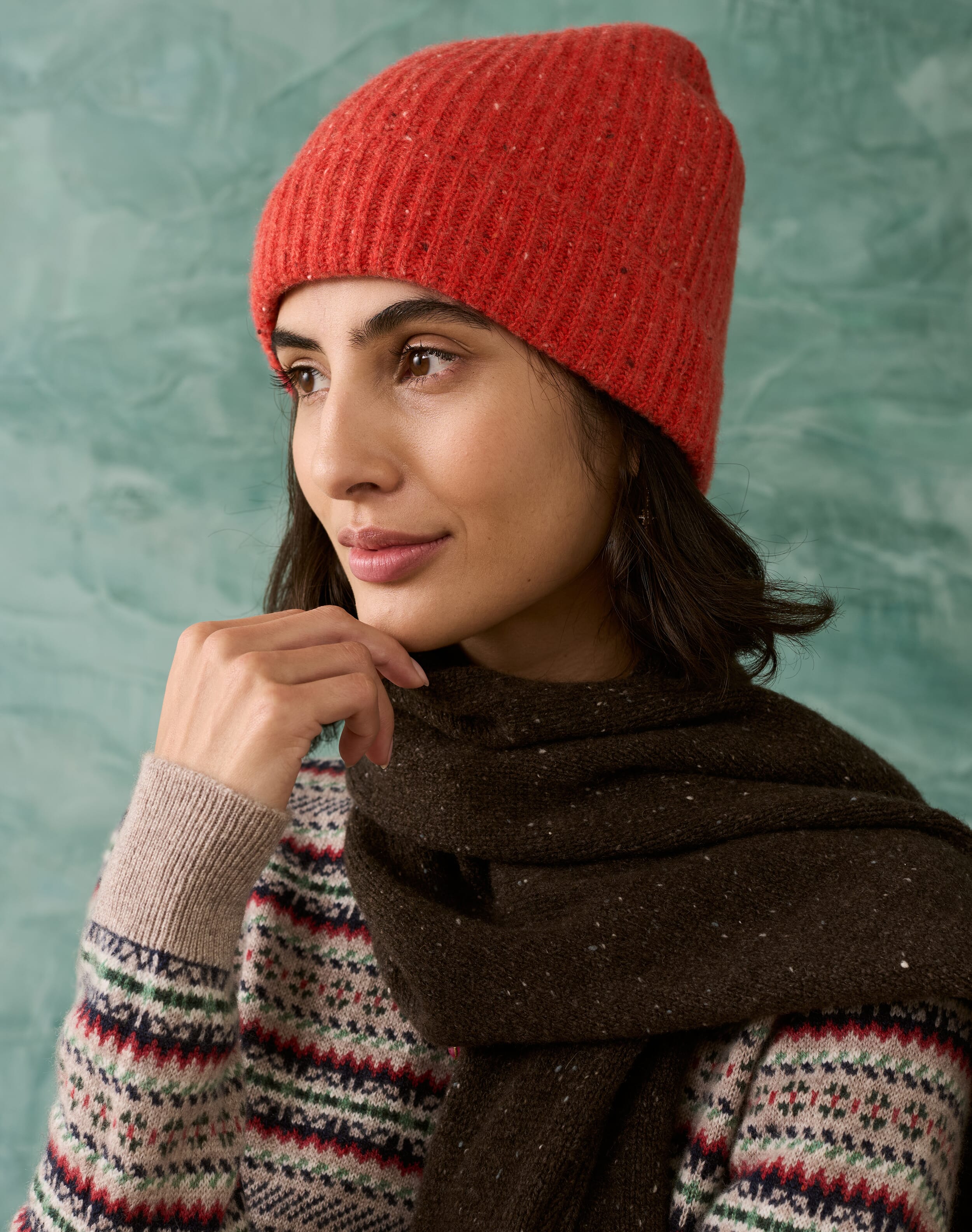 Cashmere Donegal Ribbed Hat