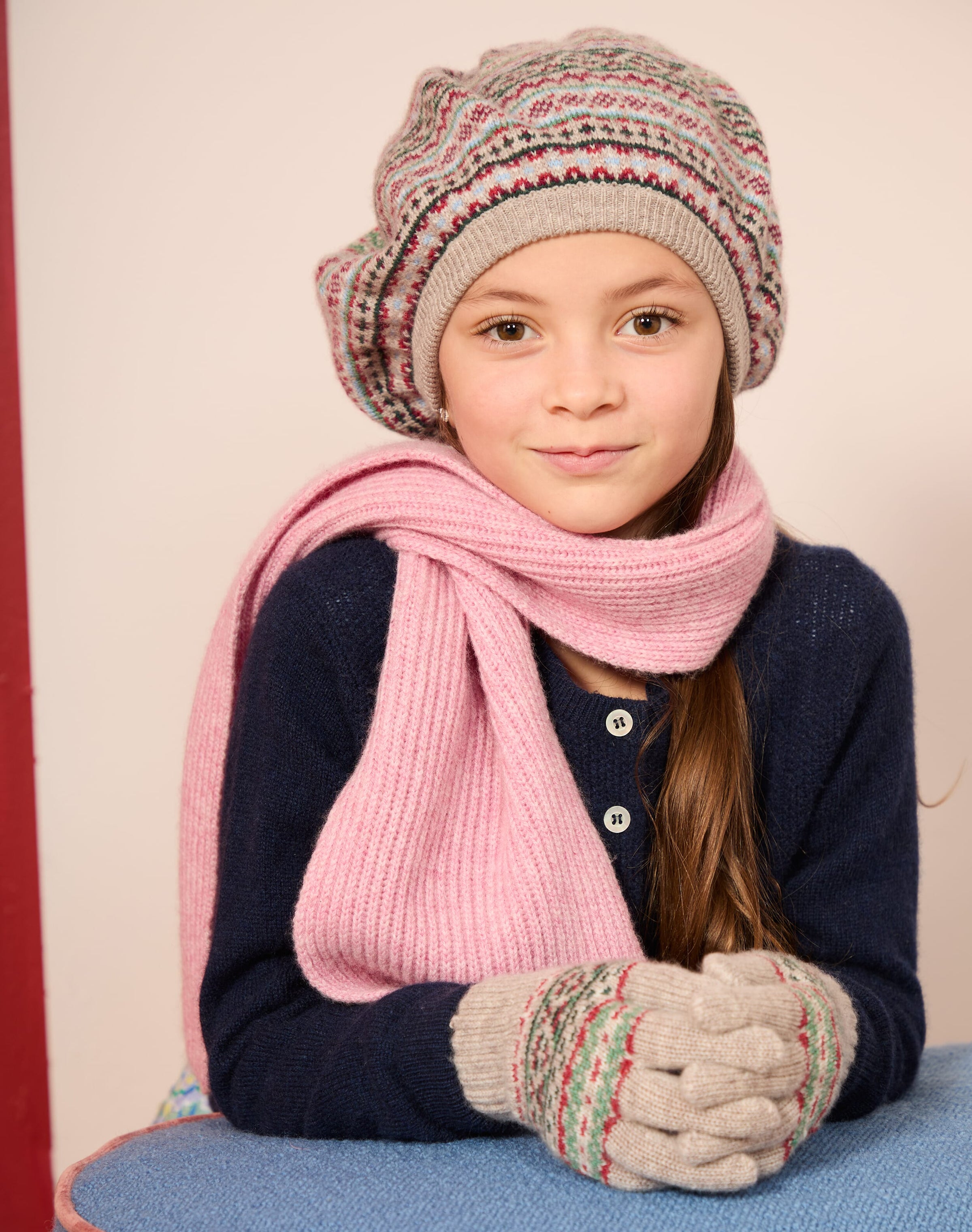 Cashmere Ditsy Fair Isle Beret