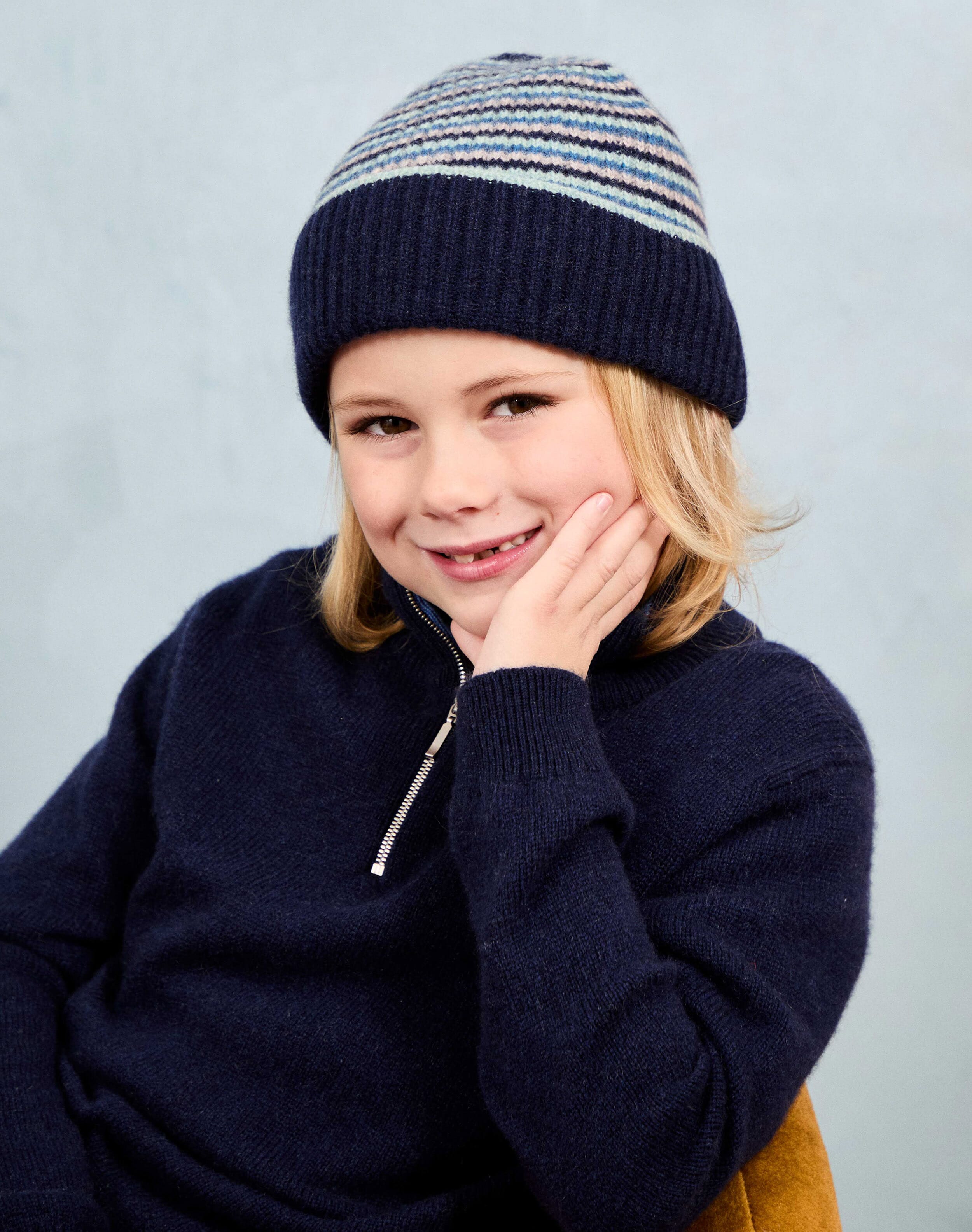 Cashmere Stripy Beanie