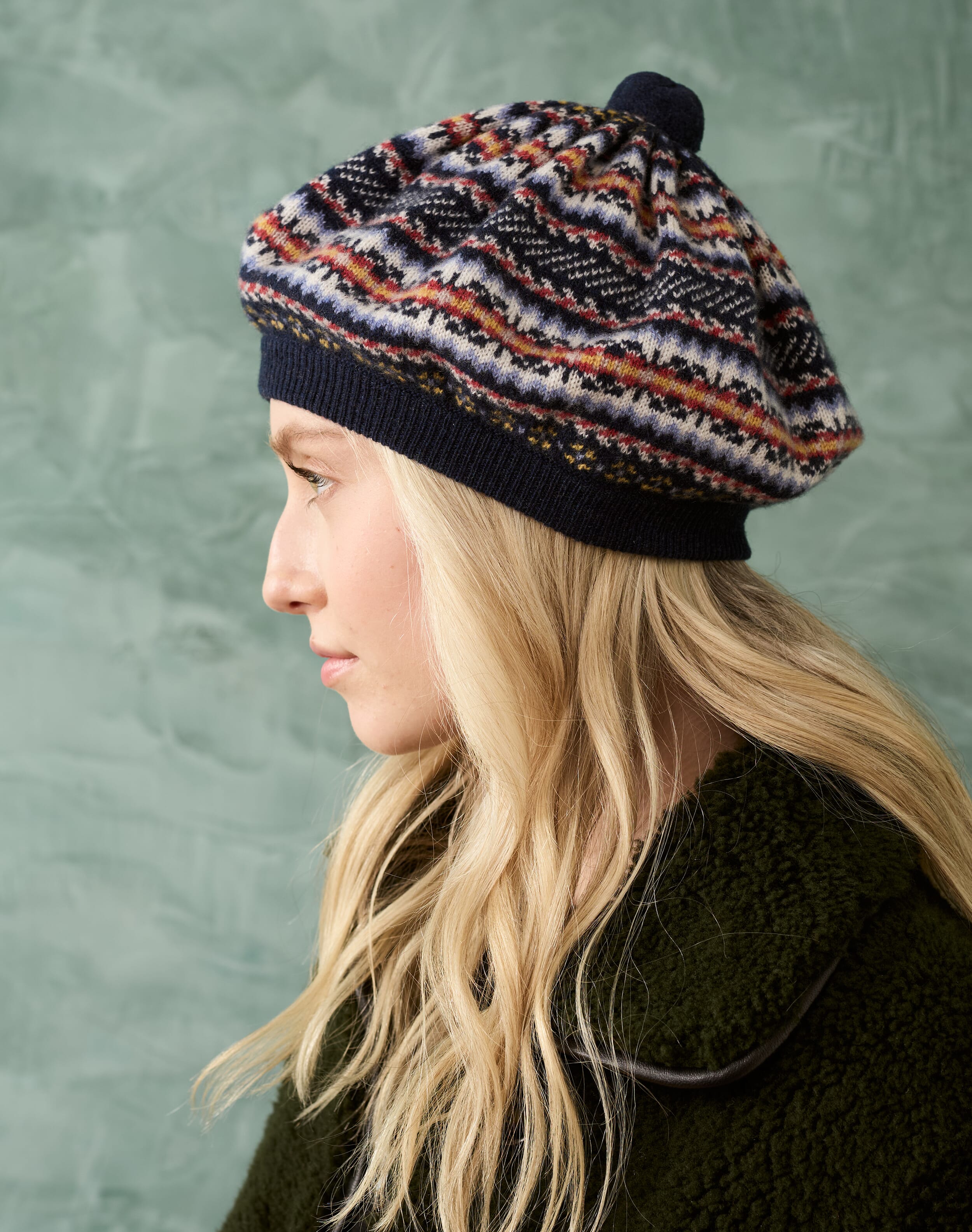 Cashmere Ditsy Fair Isle Beret