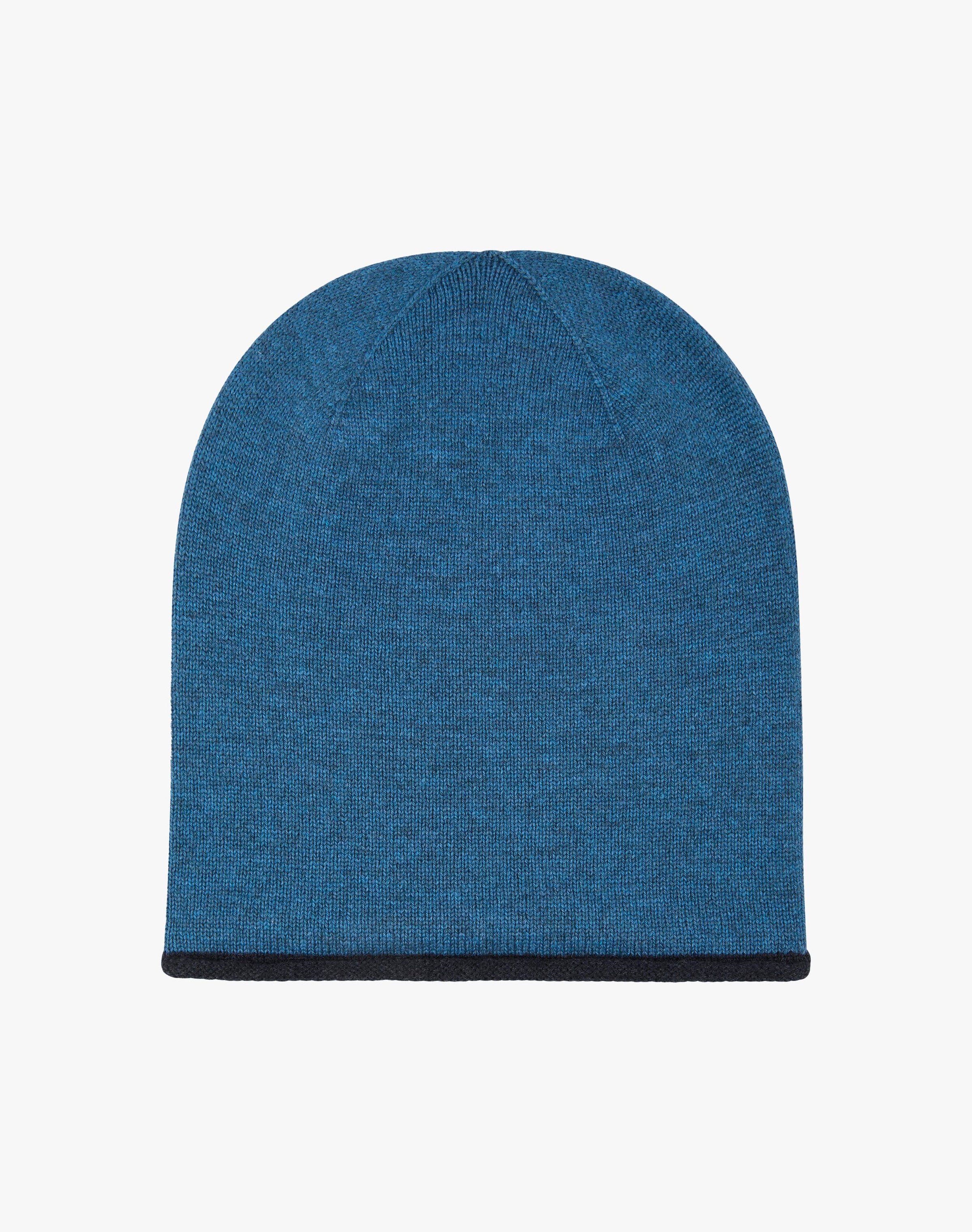 Cashmere Contrast Trim Slouchy Hat