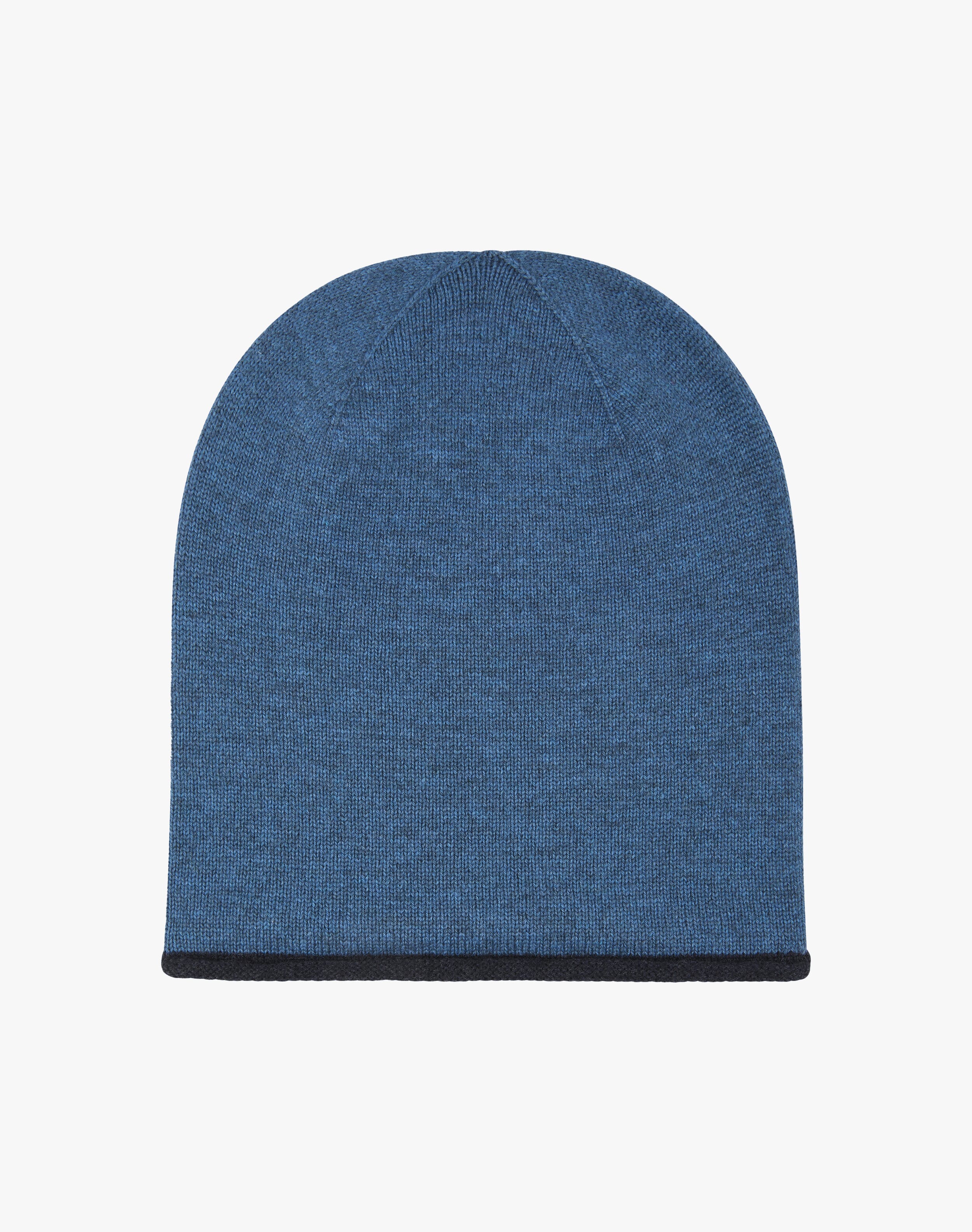 Cashmere Contrast Trim Slouchy Hat
