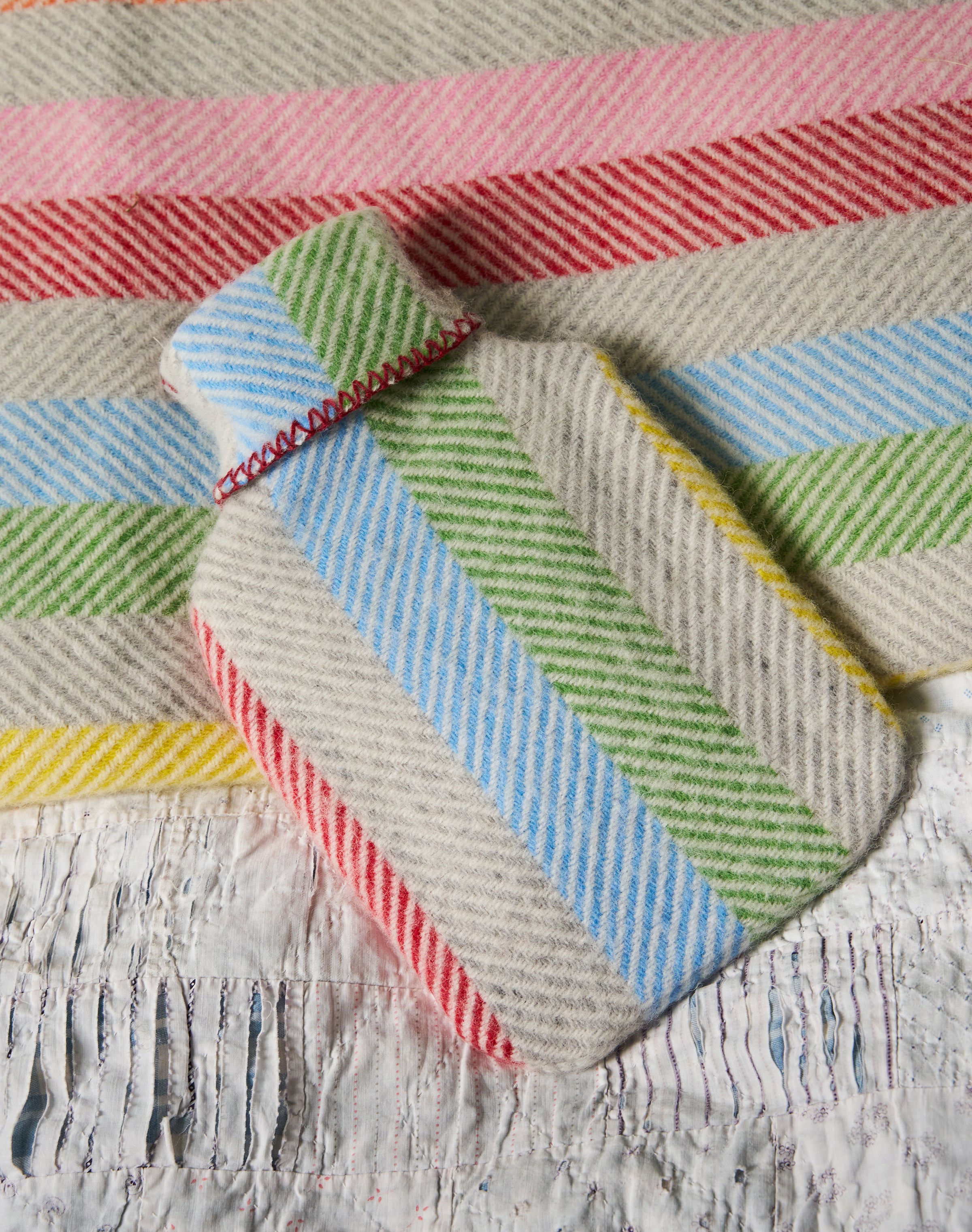 Wool Stripe Hot Water Bottle Cover