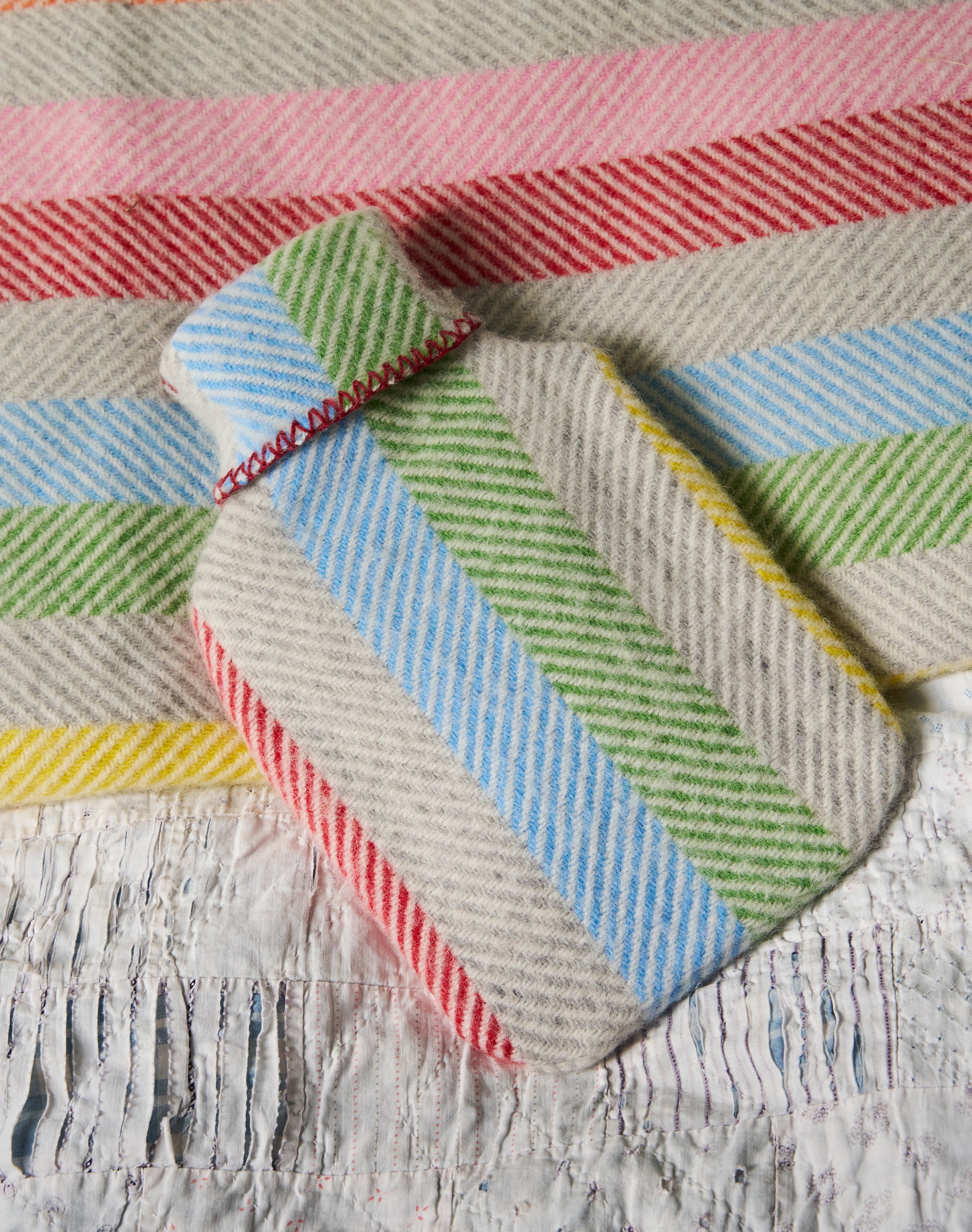 Wool Stripe Hot Water Bottle Cover